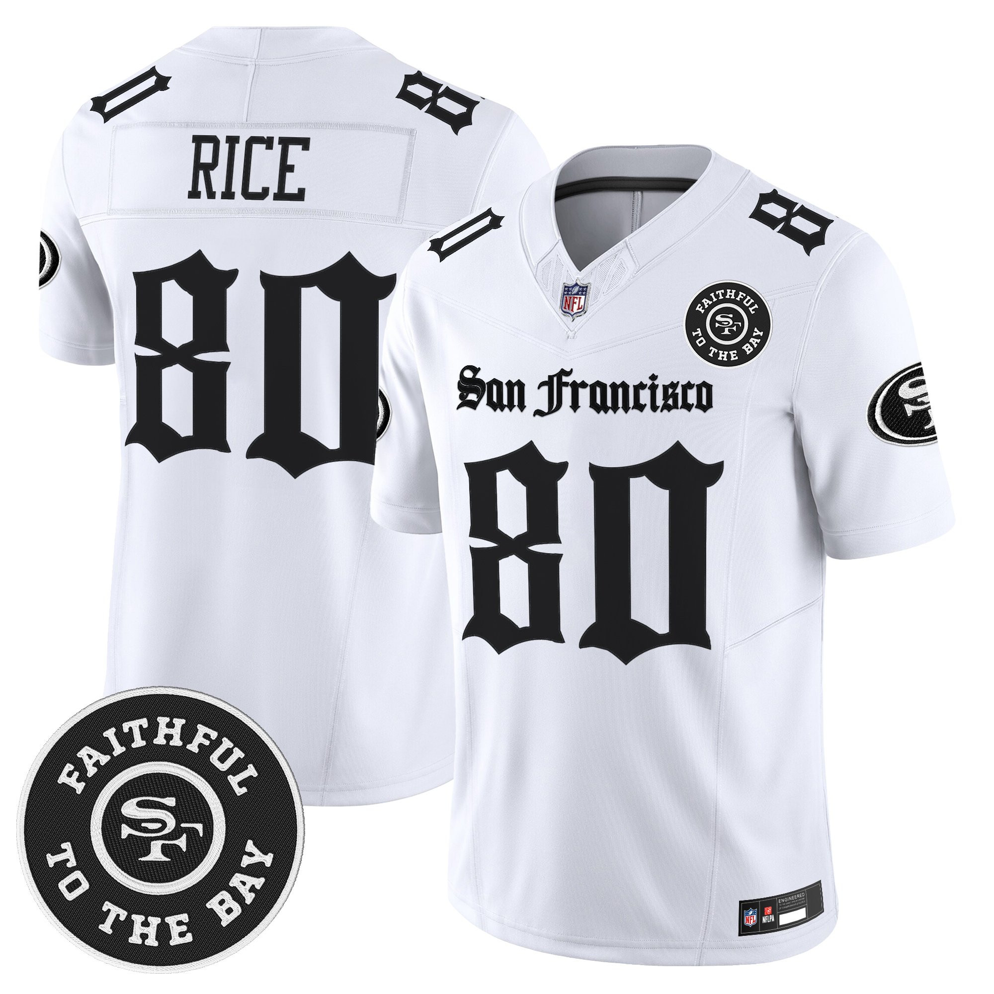 Jerry Rice Men's San Francisco 49ers 'Gothic Edition' Vapor Limited White Jersey - All Stitched