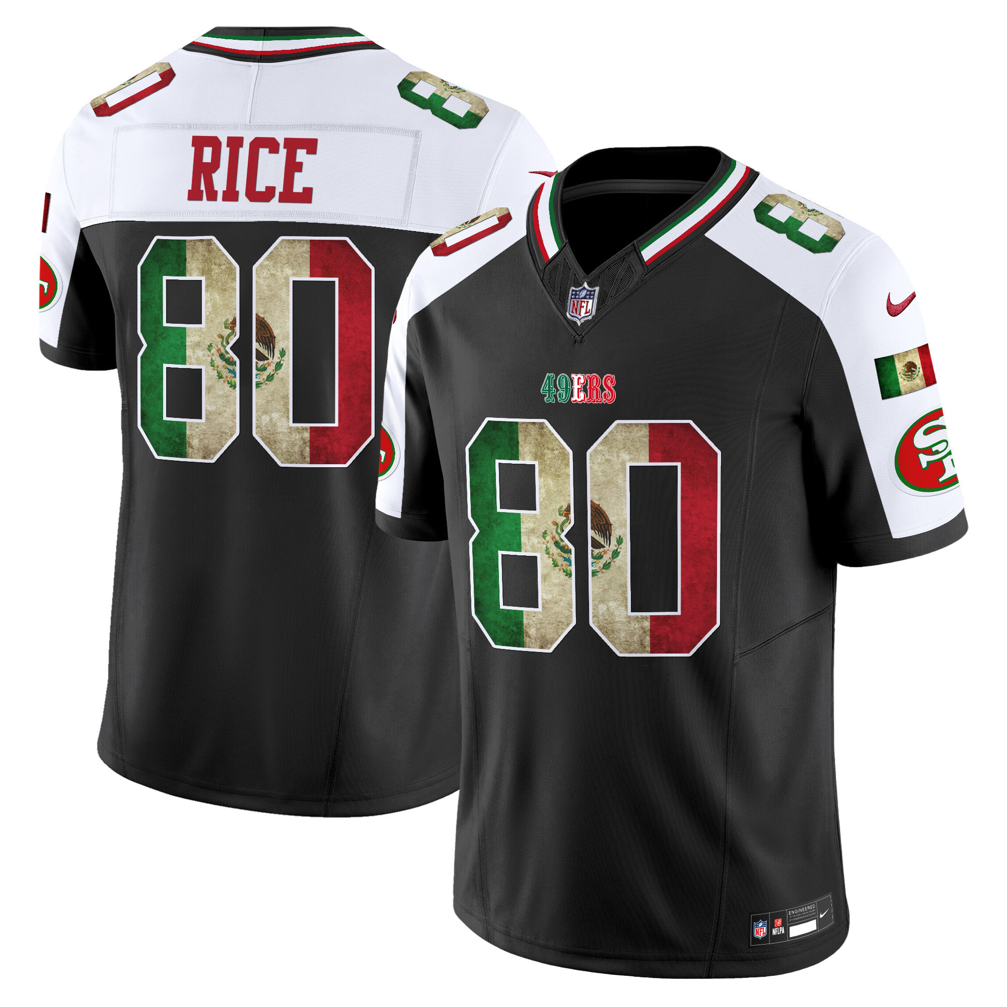 Jerry Rice Men's San Francisco 49ers Mexico Vapor Limited Black Alternate Jersey - All Stitched