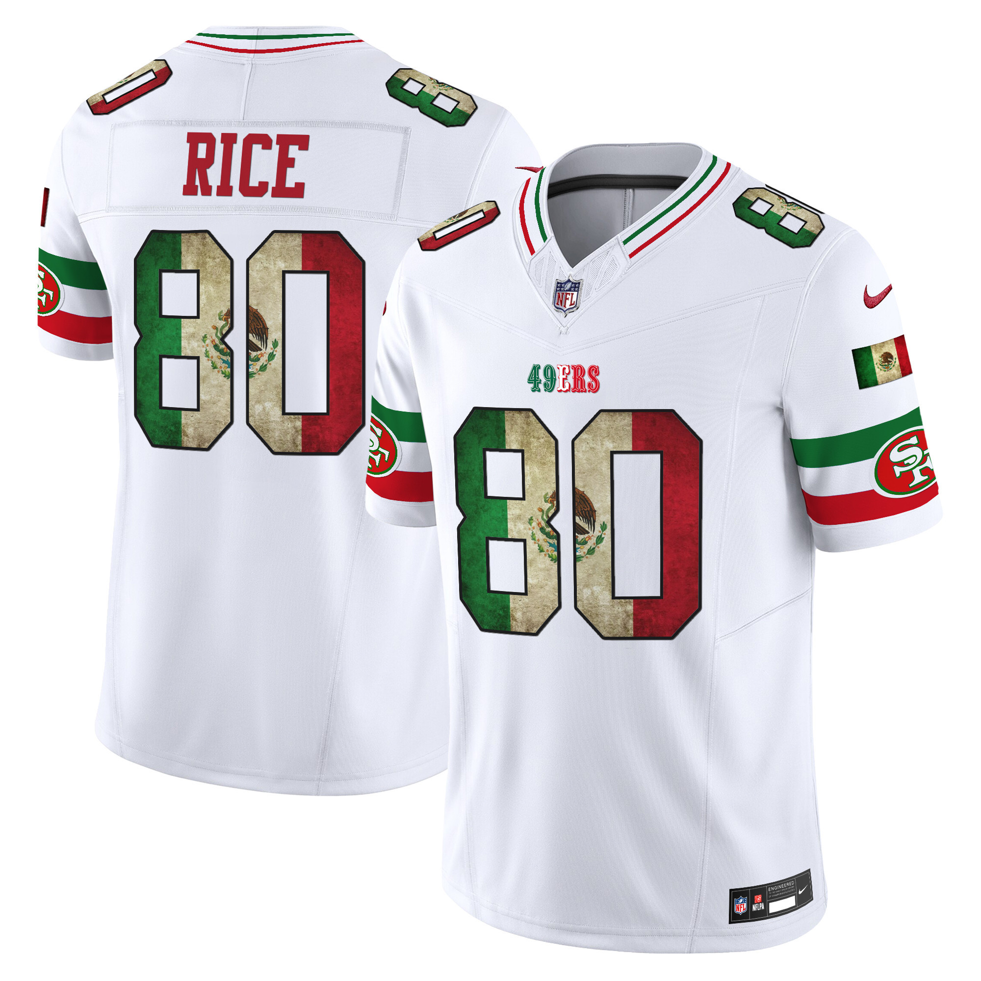Jerry Rice Men's San Francisco 49ers Mexico Vapor Limited White Jersey - All Stitched