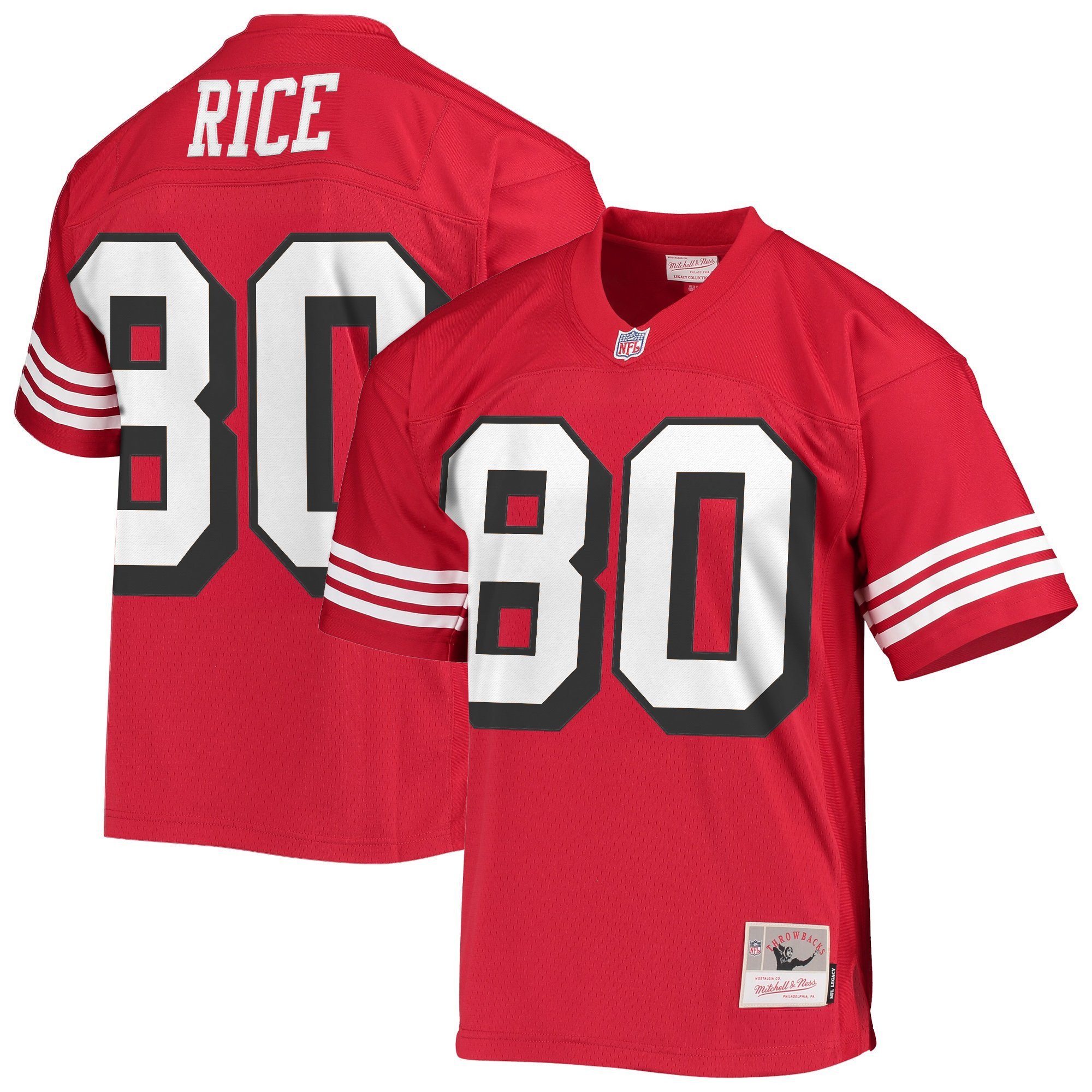 Jerry Rice Men's San Francisco 49ers Throwback Player Red Legacy Jersey - All Stitched