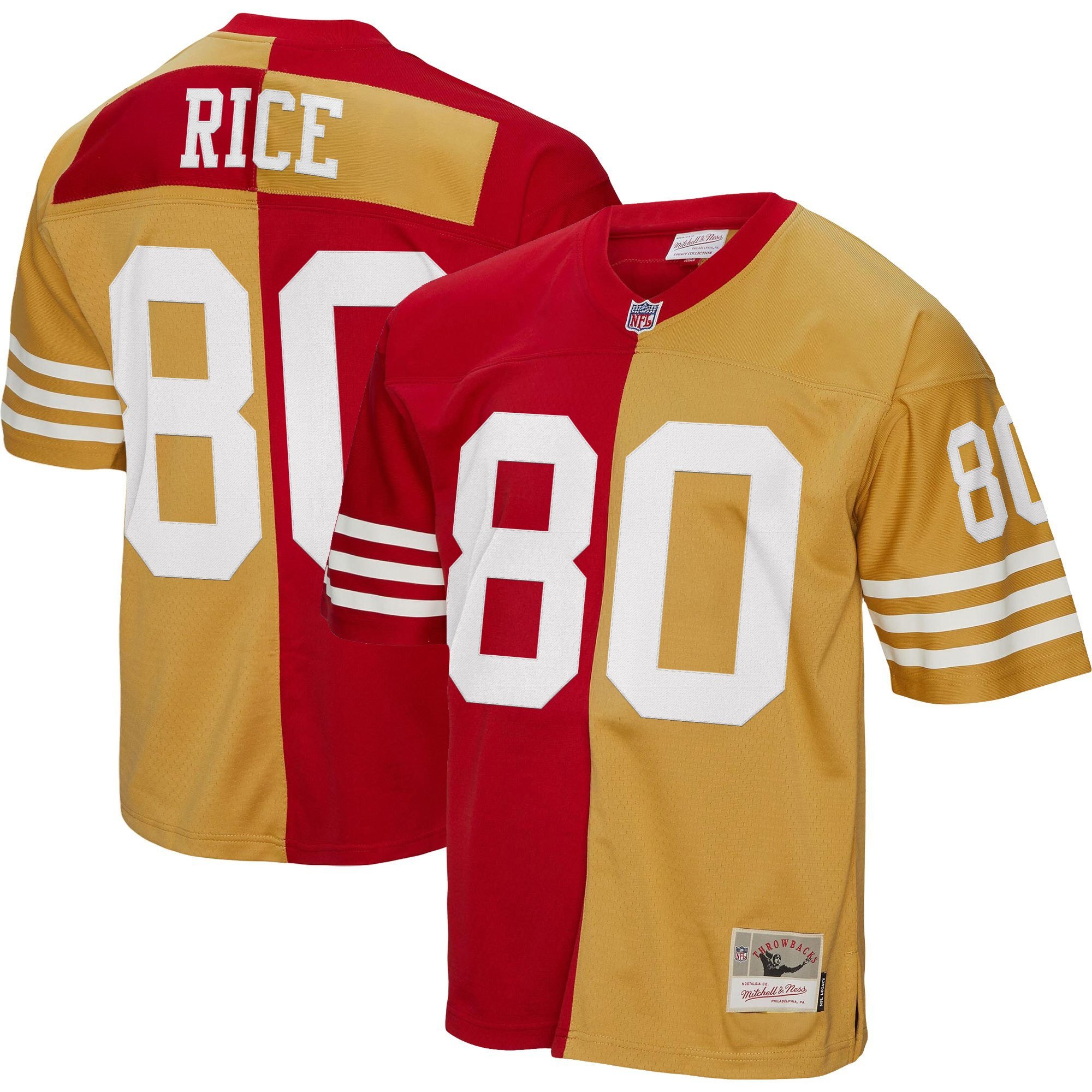Jerry Rice Men's San Francisco 49ers Throwback Player Split Legacy Jersey - All Stitched