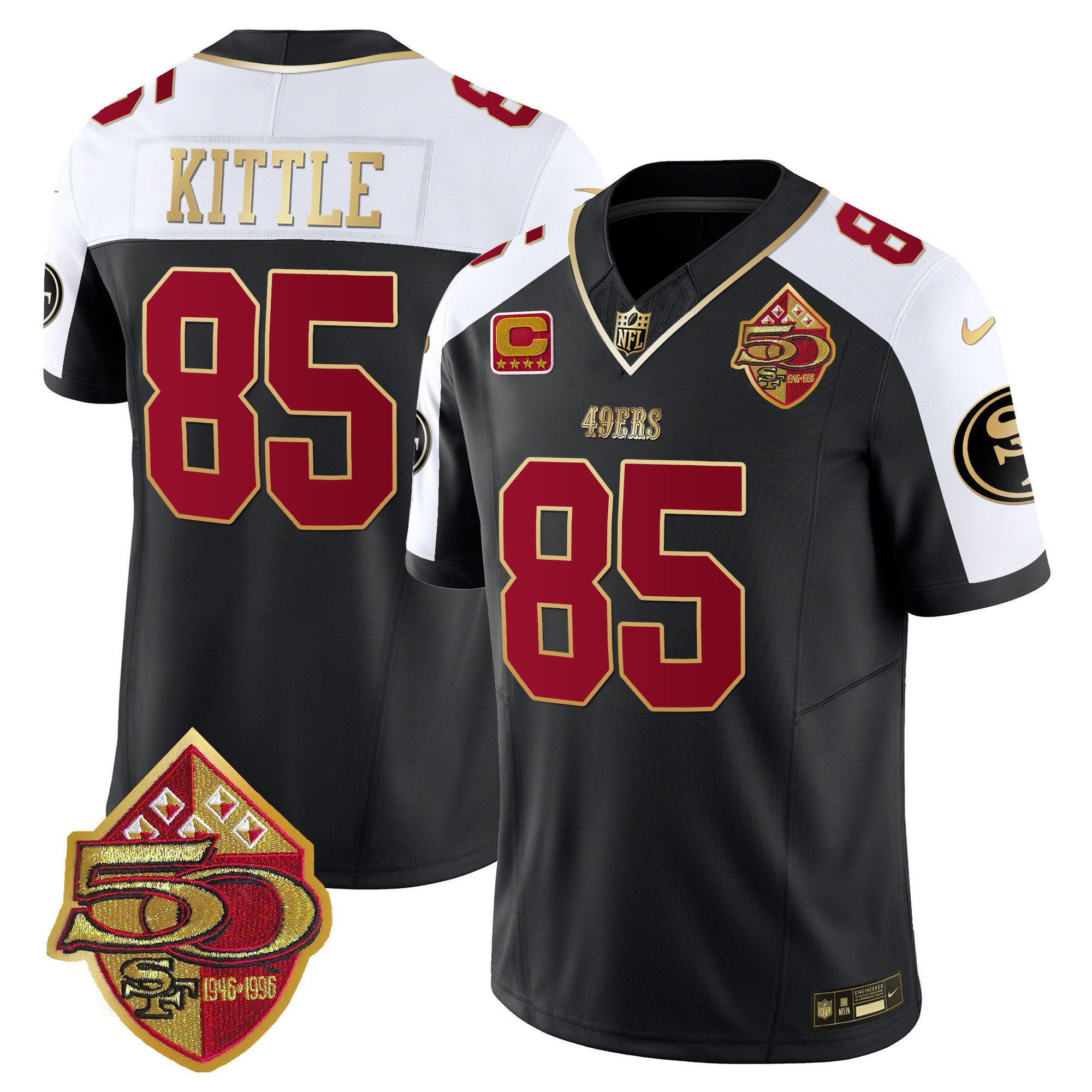 Jerry Rice San Francisco 49ers 50th Anniversary Patch Vapor Limited Black Alternate Jersey - All Stitched