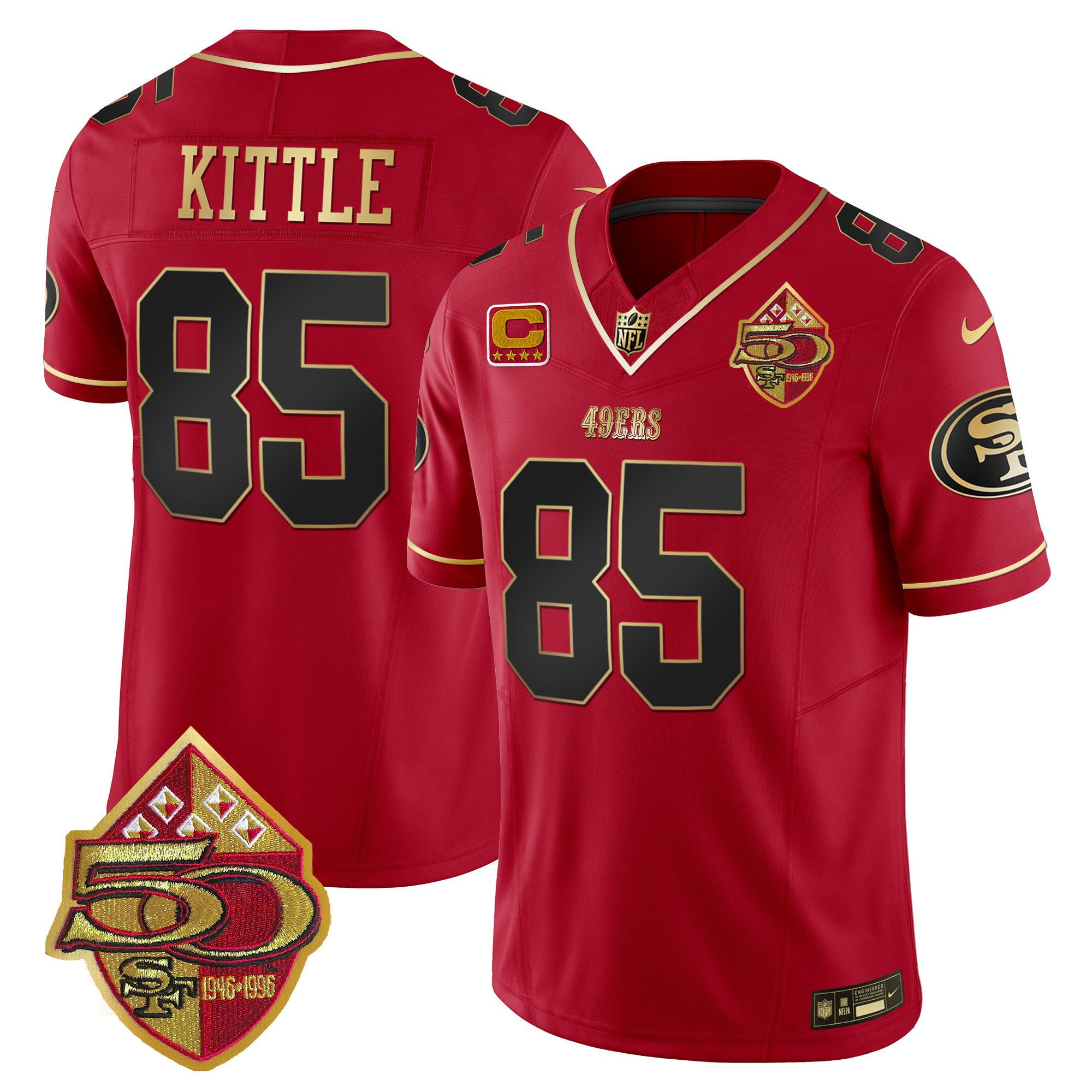 Jerry Rice San Francisco 49ers 50th Anniversary Patch Vapor Limited Scarlet Limited Jersey - All Stitched