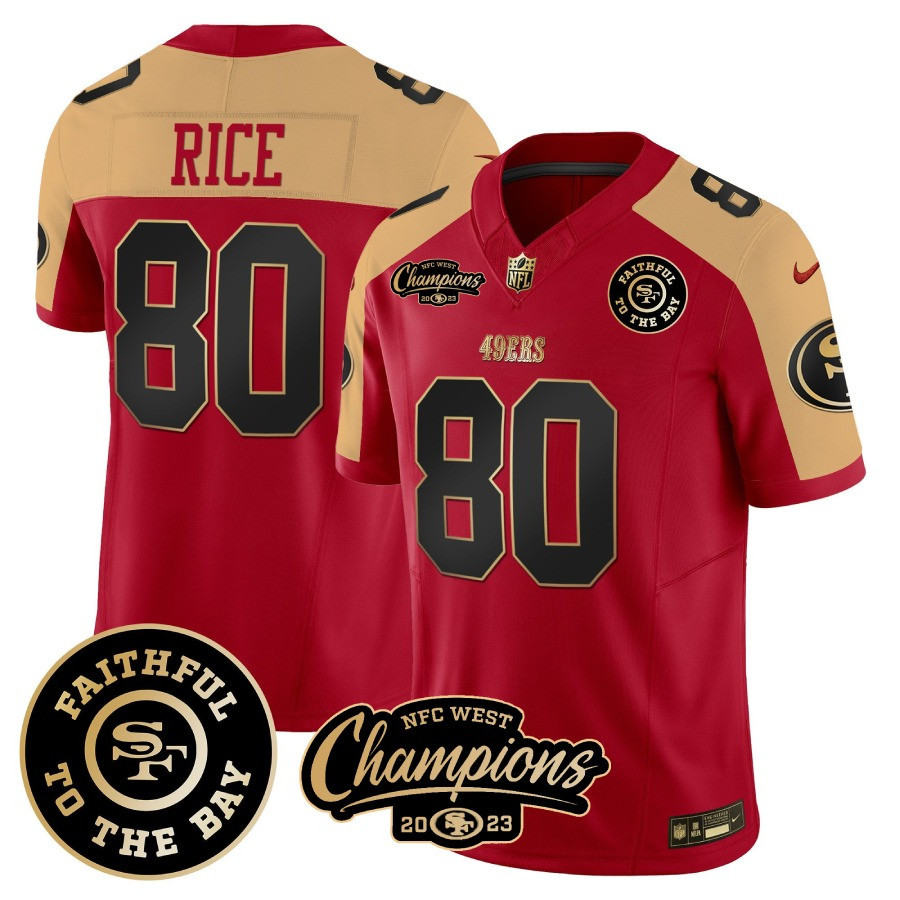 Jerry Rice San Francisco 49ers Vapor Limited NFC West Champs Red/Brown Jersey - All Stitched