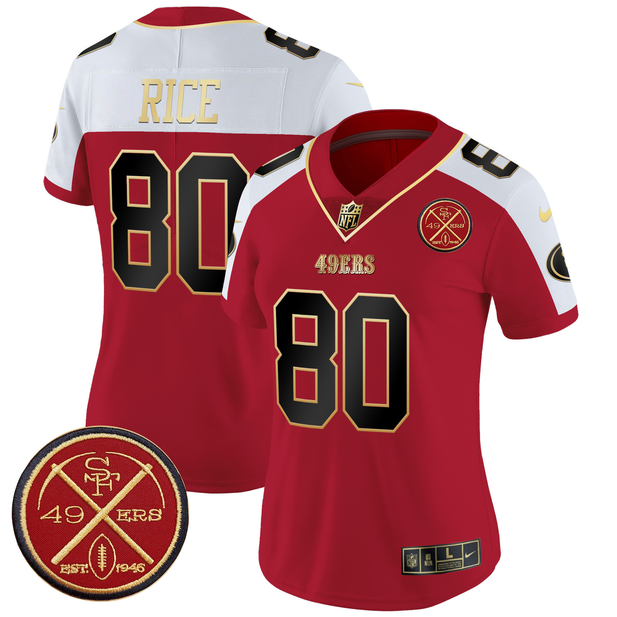 Jerry Rice Women's San Francisco 49ers Est.1946 Patch Vapor Limited Alternate Jersey - All Stitched