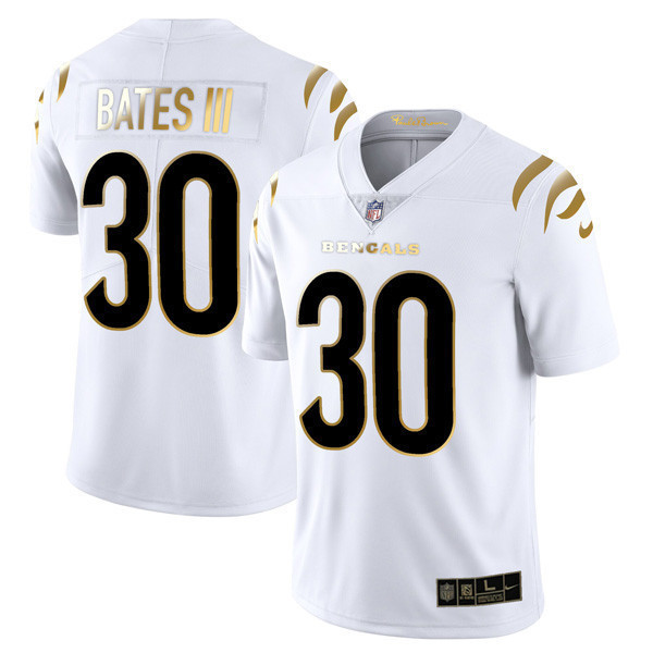 Jessie Bates III Men's Cincinnati Bengals Player Vapor Limited White Gold Jersey - All Stitched