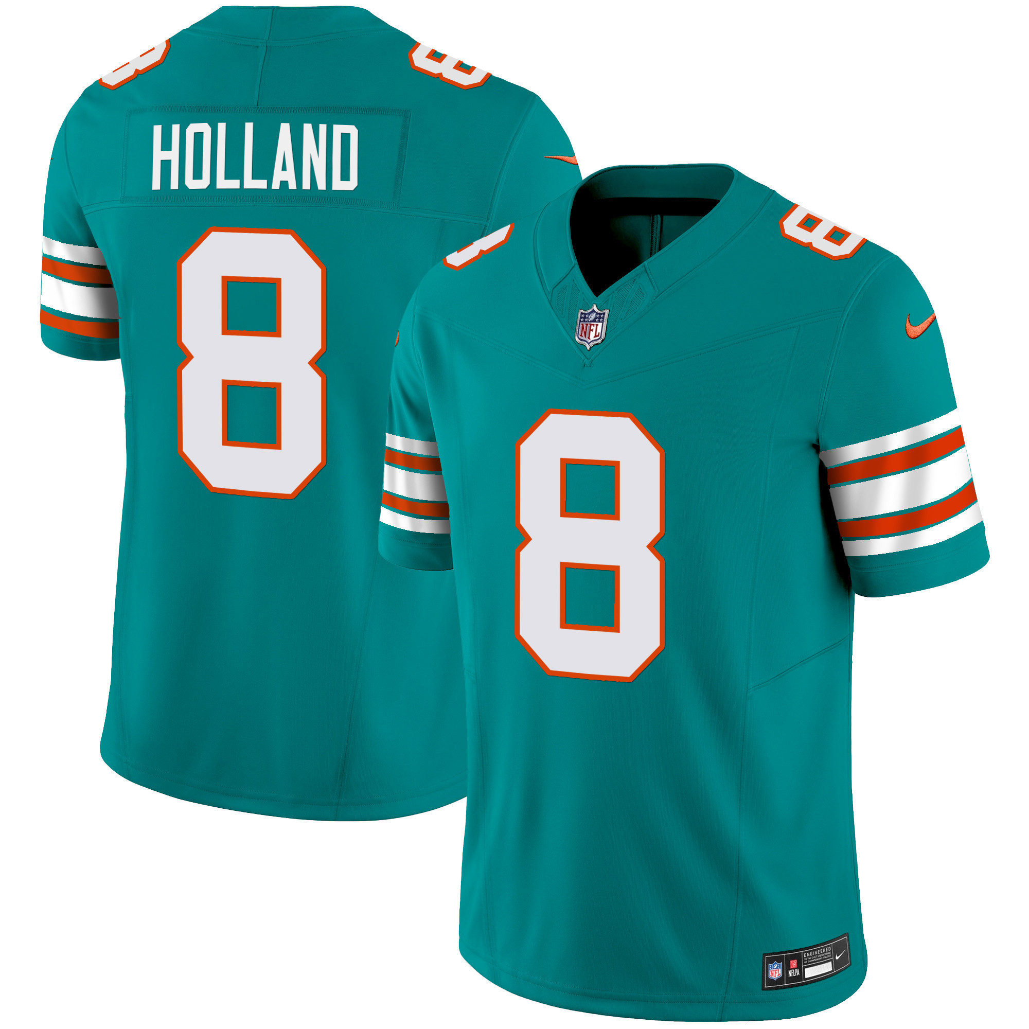 Jevon Holland Men's Miami Dolphins Vapor Limited Alternate Aqua Jersey - All Stitched
