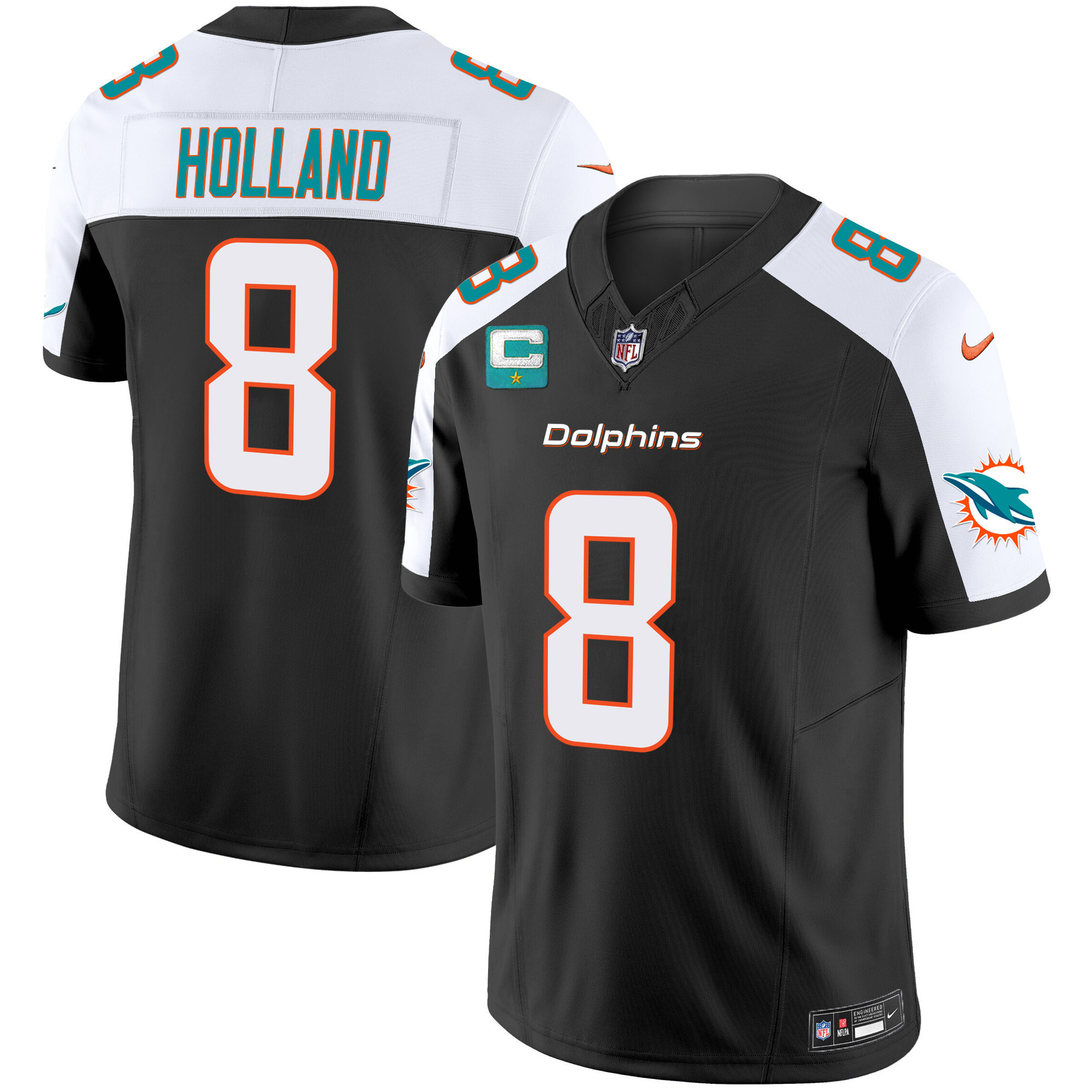 Jevon Holland Men's Miami Dolphins Vapor Limited Black Alternate Jersey - All Stitched