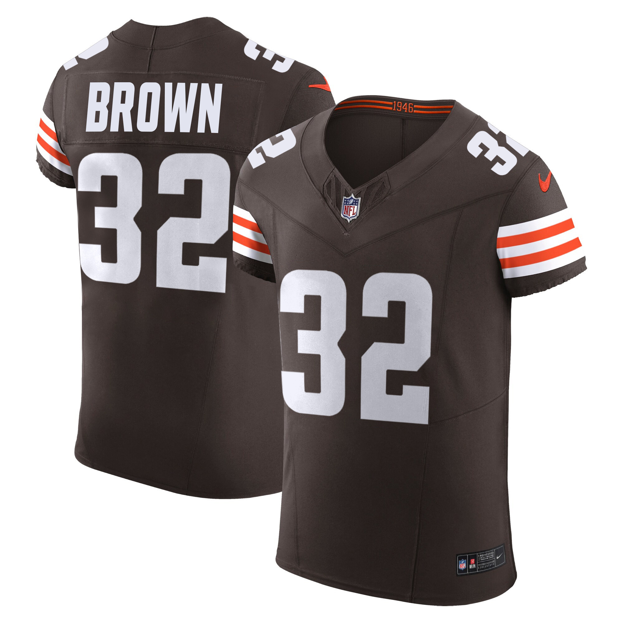 Jim Brown Men's Cleveland Browns Vapor Elite Brown Jersey - All Stitched