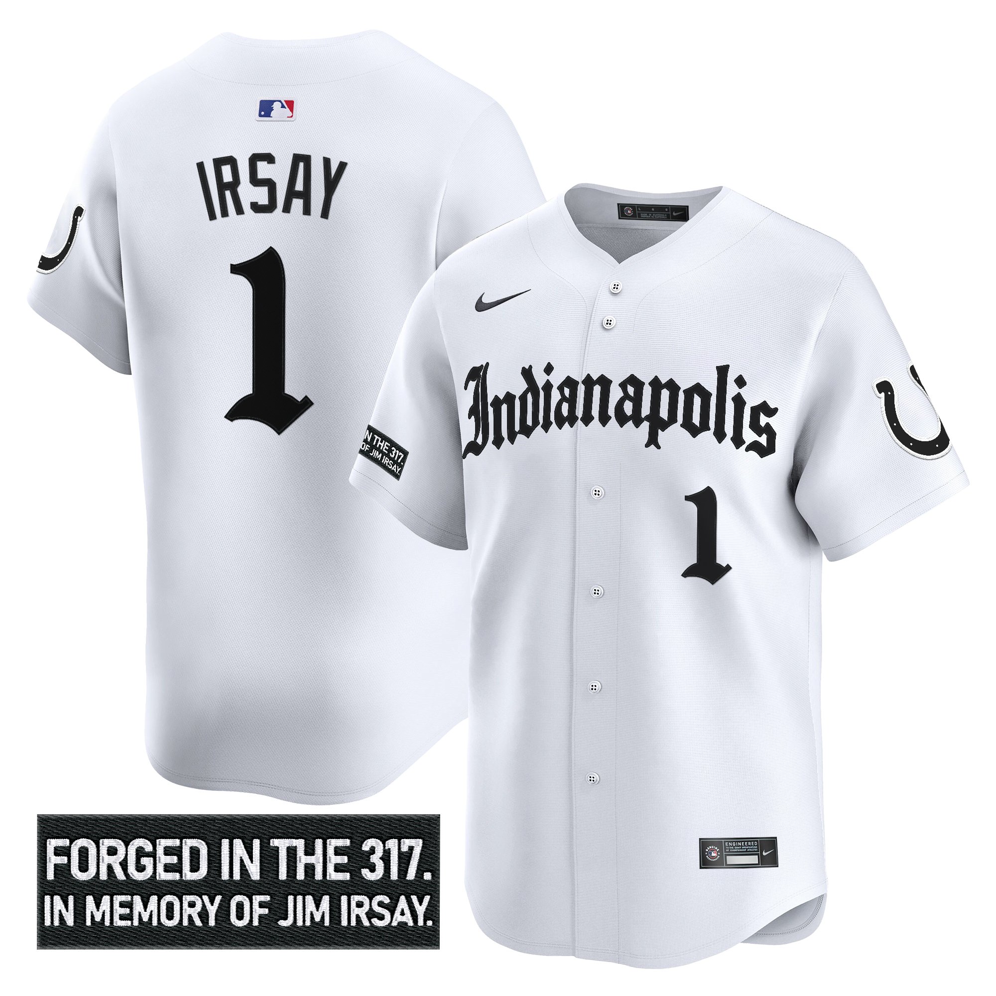 Jim Irsay Men's Indianapolis Colts 'Jim Irsay Tribute' Vapor Baseball White Jersey - All Stitched