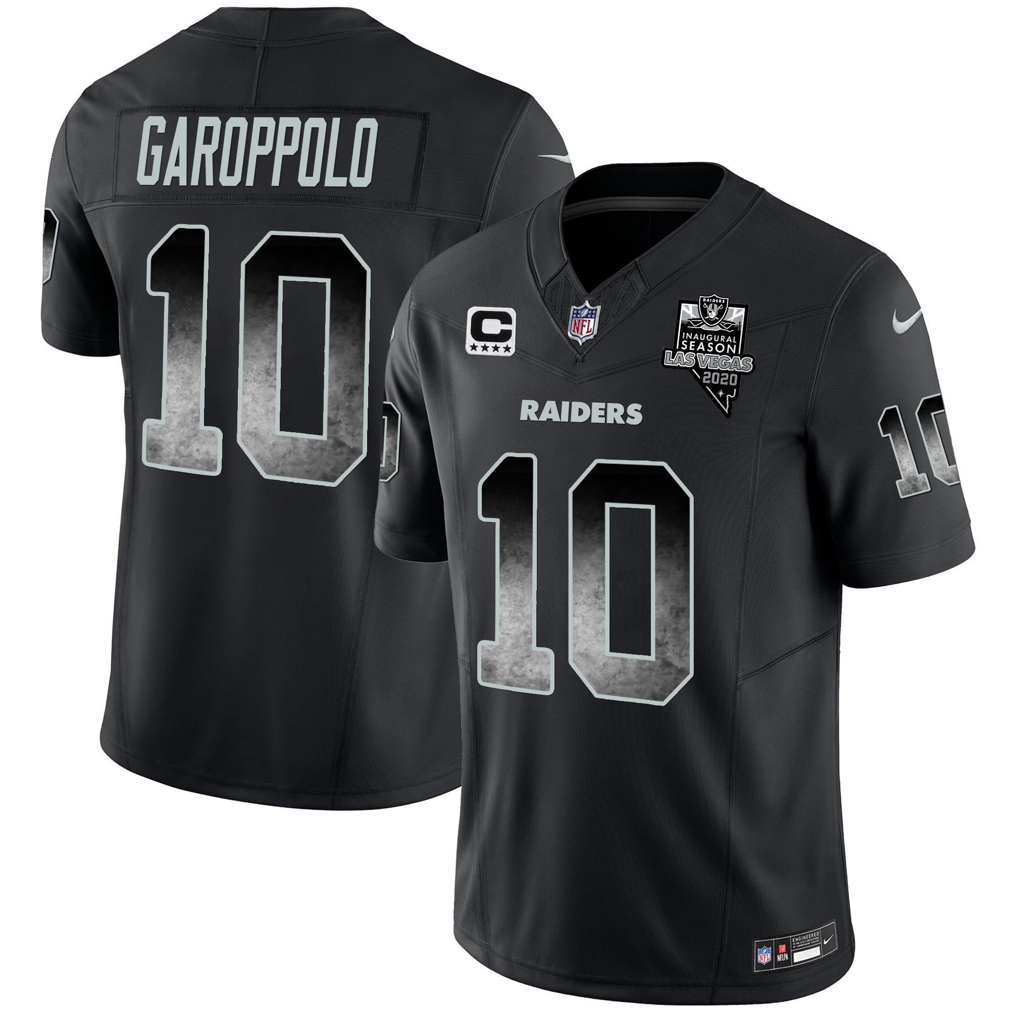 Jimmy Garoppolo Men's Las Vegas Raiders Arch Smoke Vapor Black Jersey - All Stitched