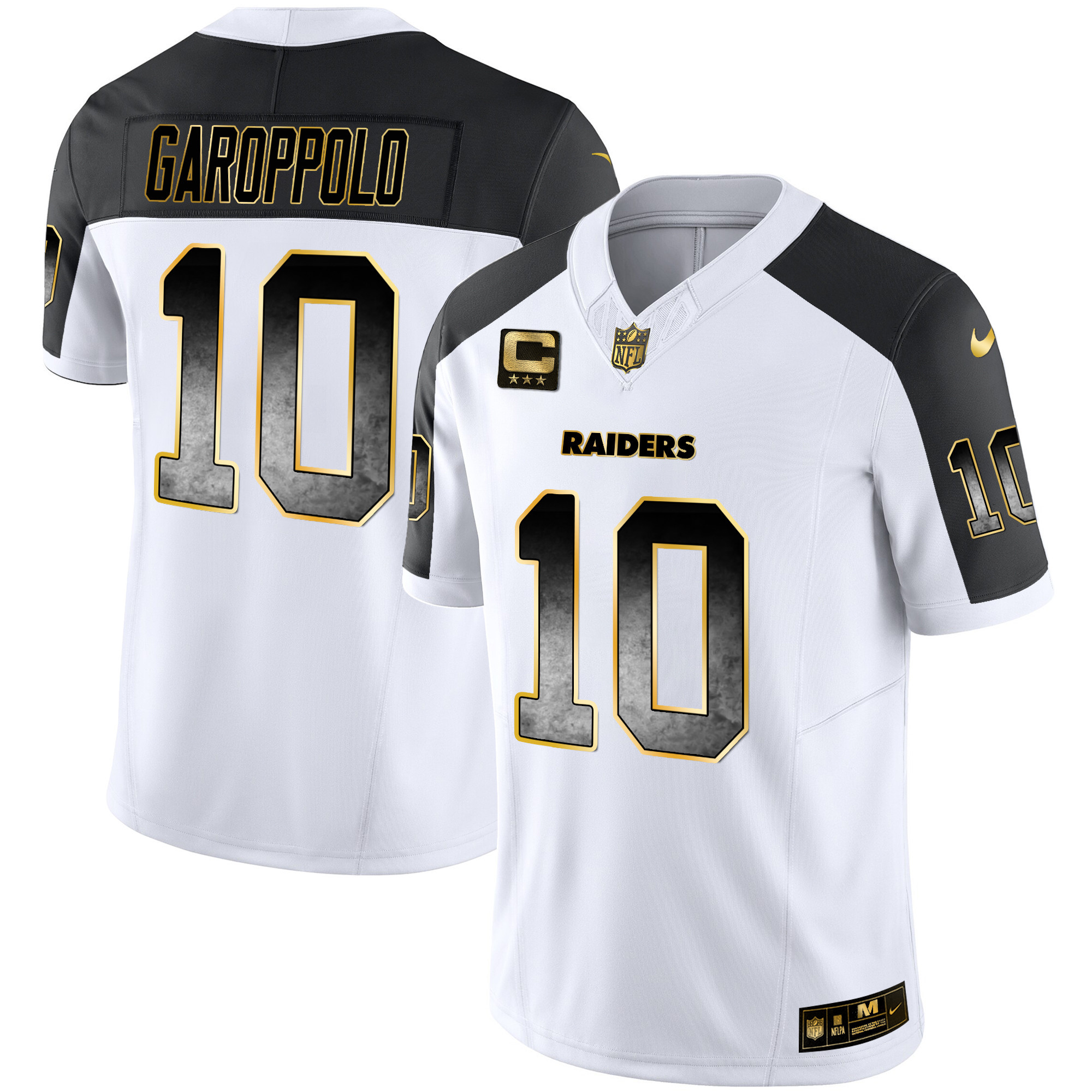 Jimmy Garoppolo Men's Las Vegas Raiders Gold Arch Smoke Vapor Inverted Jersey - All Stitched