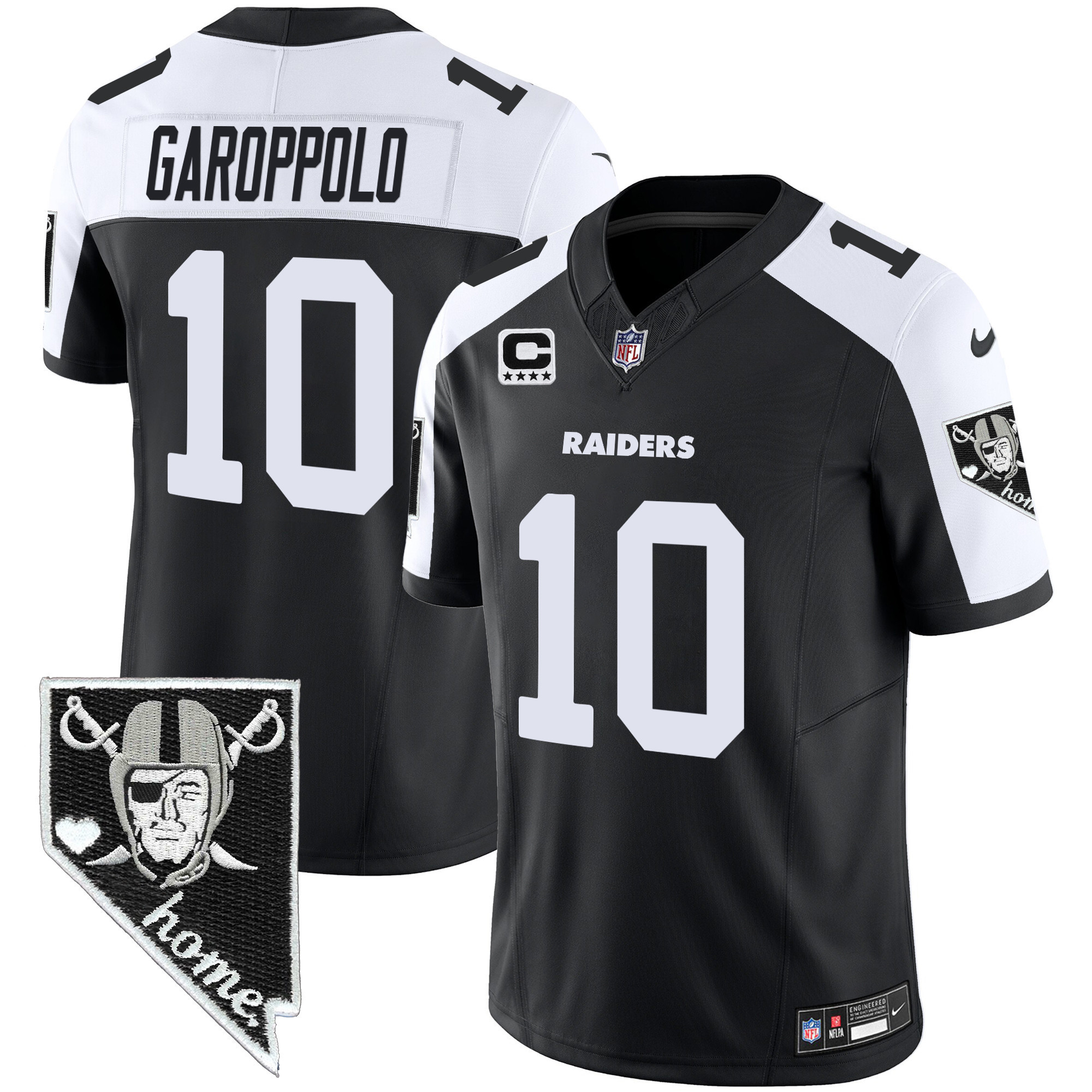 Jimmy Garoppolo Men's Las Vegas Raiders Nevada Home Patch Vapor Black Alternate Jersey - All Stitched