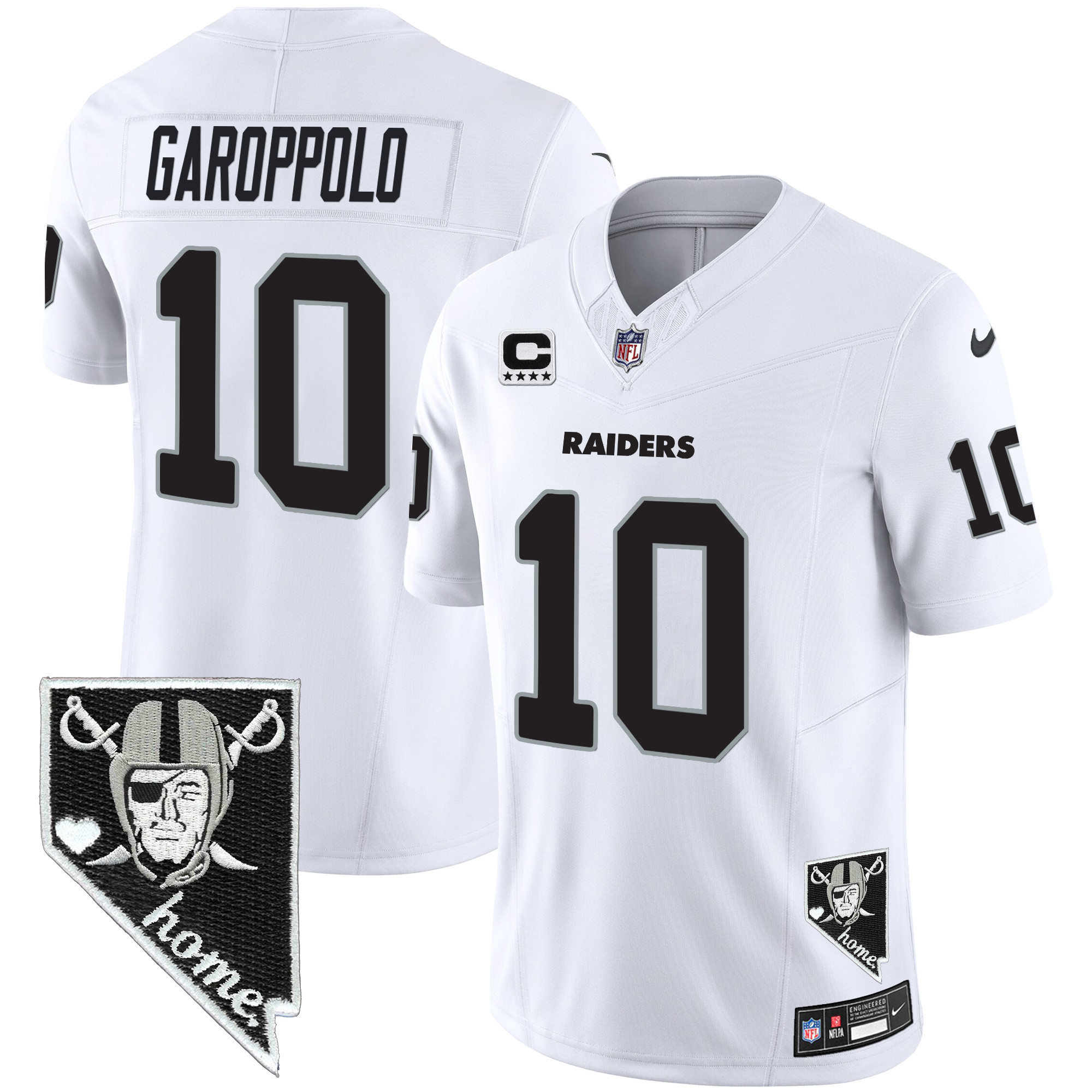 Jimmy Garoppolo Men's Las Vegas Raiders Nevada Home Patch Vapor White Jersey - All Stitched