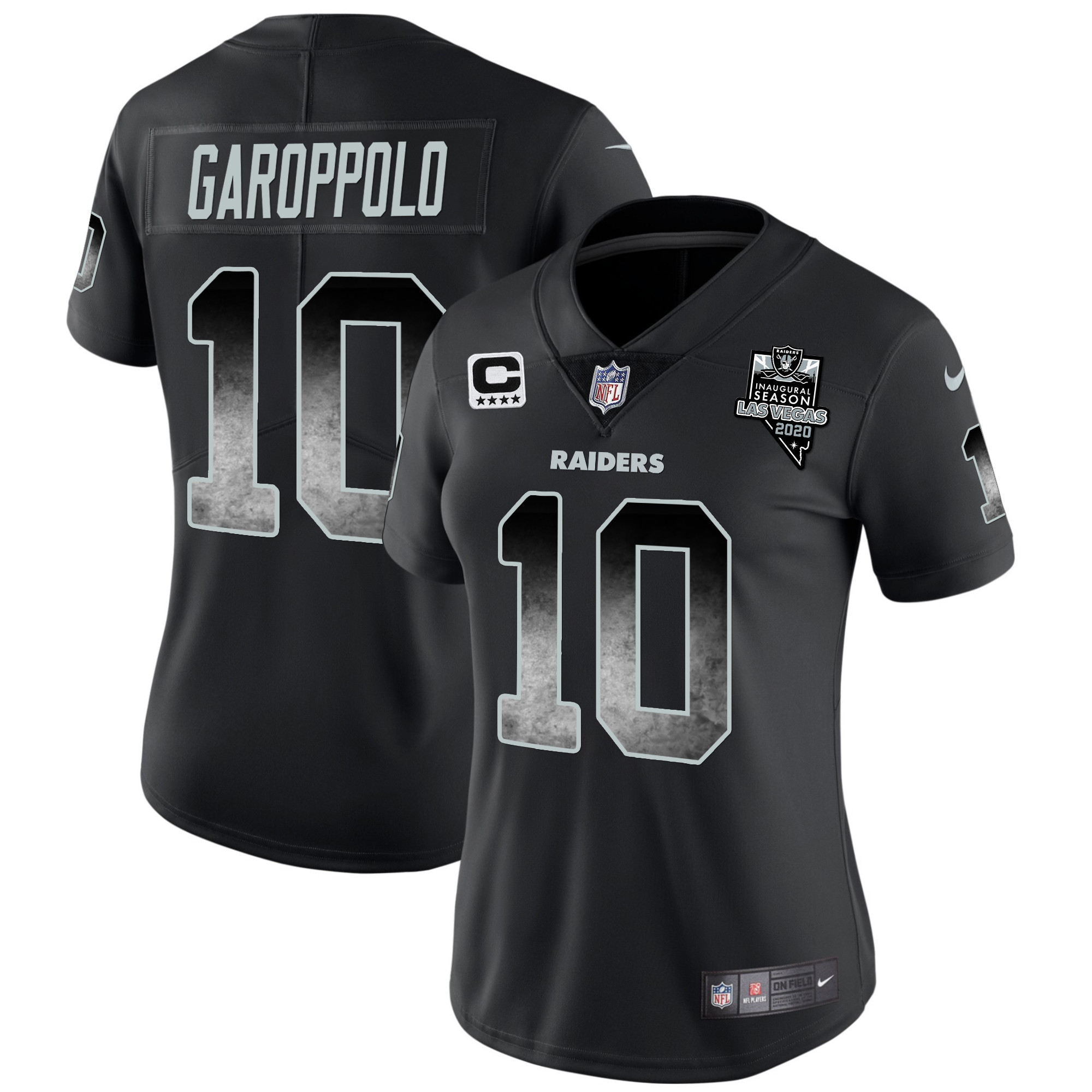 Jimmy Garoppolo Women's Las Vegas Raiders Arch Smoke Vapor Black Jersey - All Stitched
