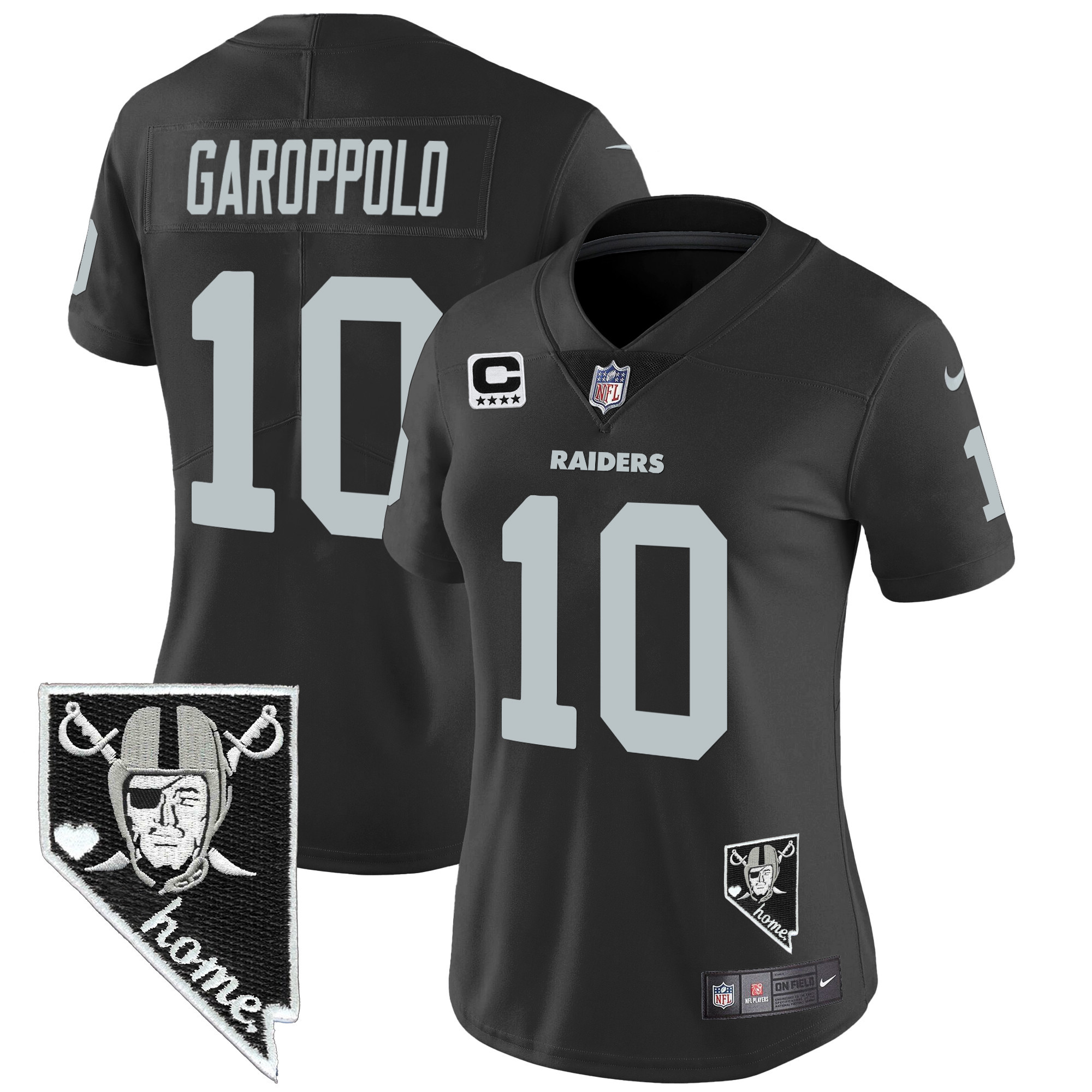 Jimmy Garoppolo Women's Las Vegas Raiders Nevada Home Patch Vapor Black Jersey - All Stitched