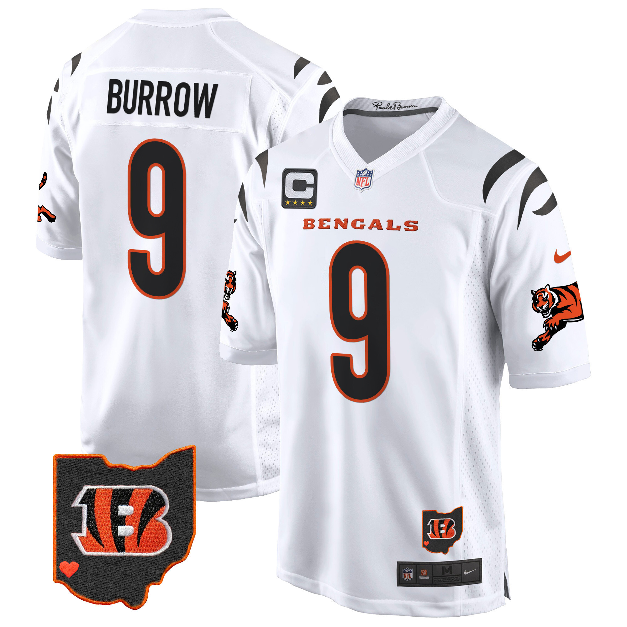 Joe Burrow Men's Cincinnati Bengals 2024 Game White Jersey - All Stitched