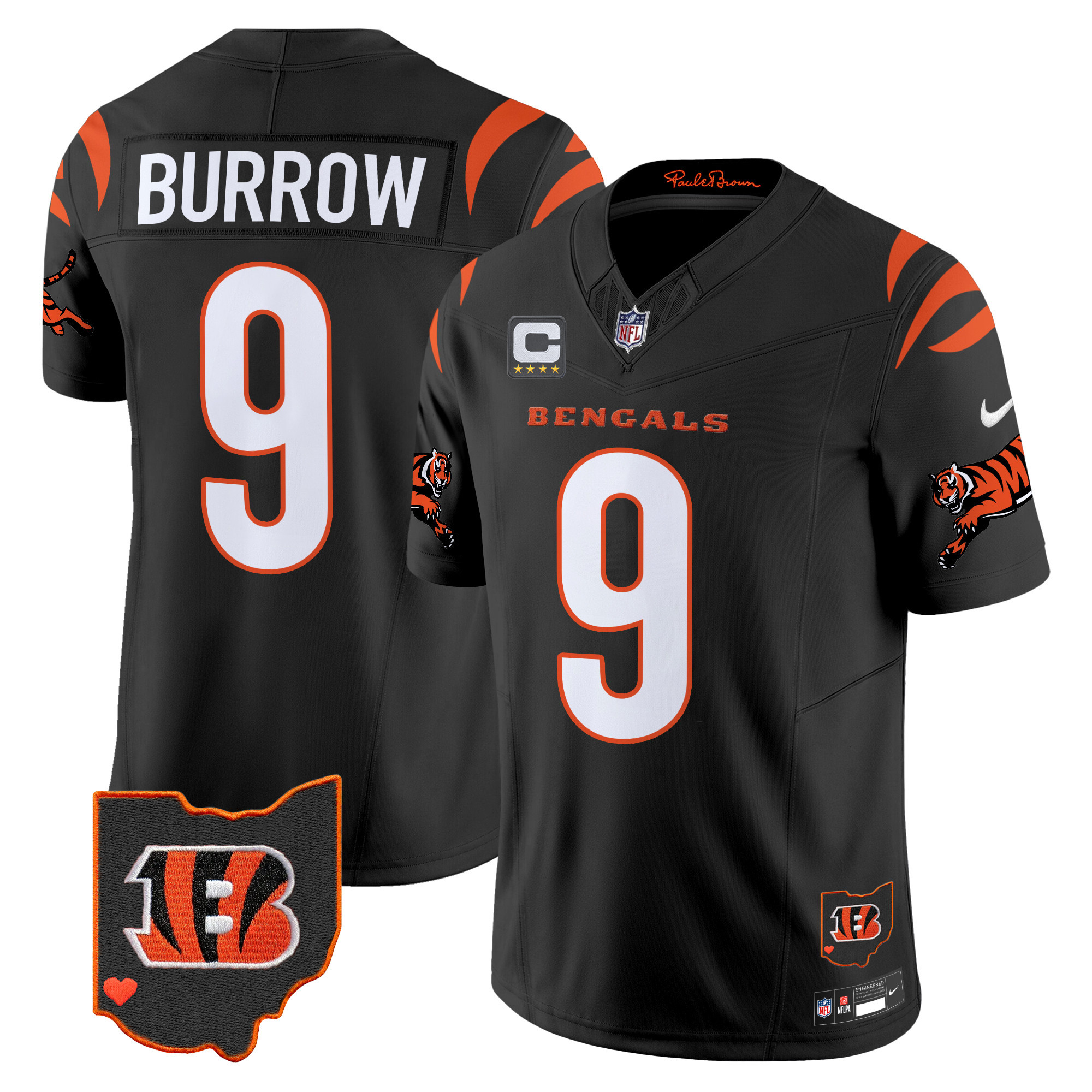 Joe Burrow Men's Cincinnati Bengals 2024 Vapor Limited Black Jersey - All Stitched