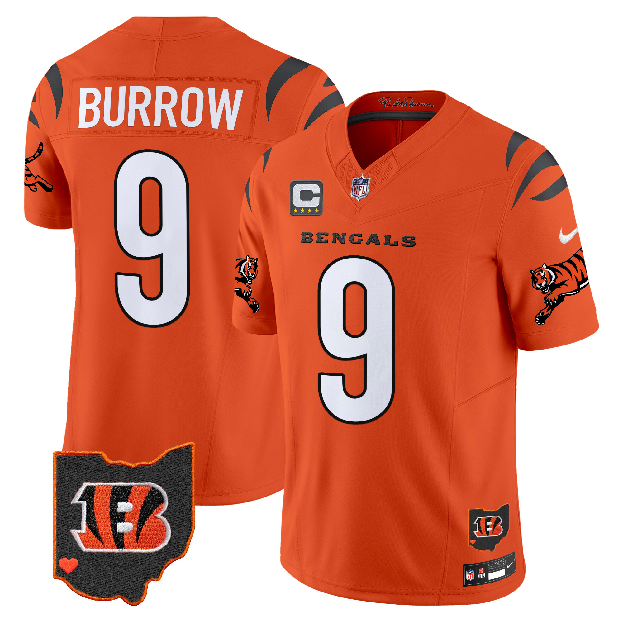 Joe Burrow Men's Cincinnati Bengals 2024 Vapor Limited Orange Jersey - All Stitched