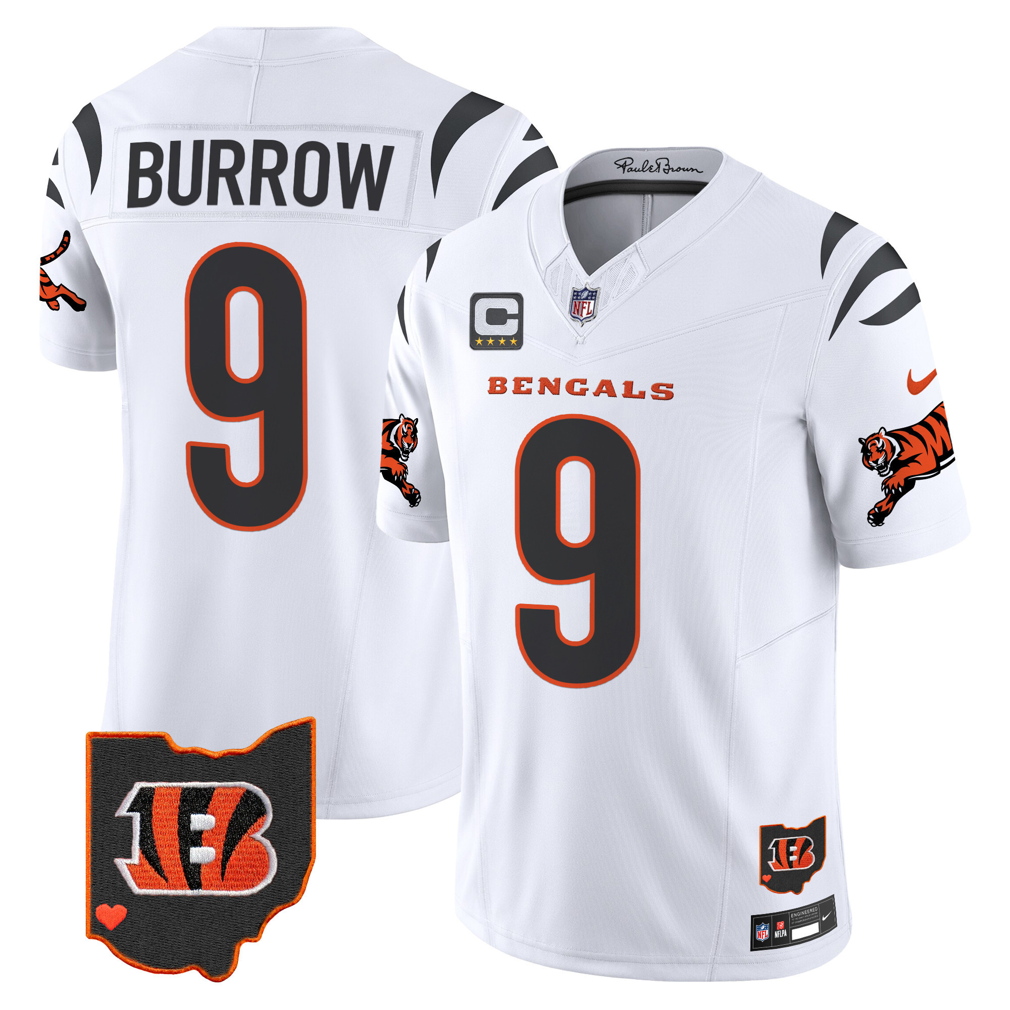 Joe Burrow Men's Cincinnati Bengals 2024 Vapor Limited White Jersey - All Stitched