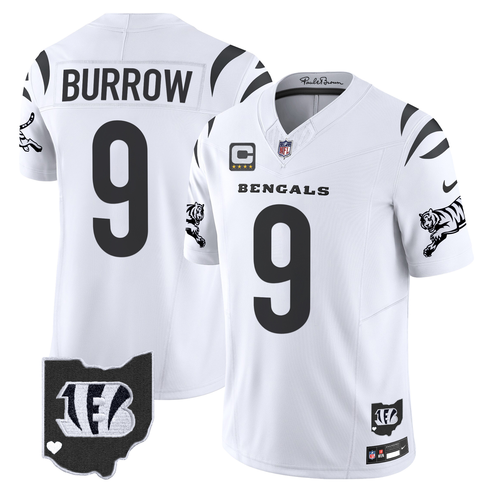Joe Burrow Men's Cincinnati Bengals 2024 Vapor Limited White Limited Jersey - All Stitched