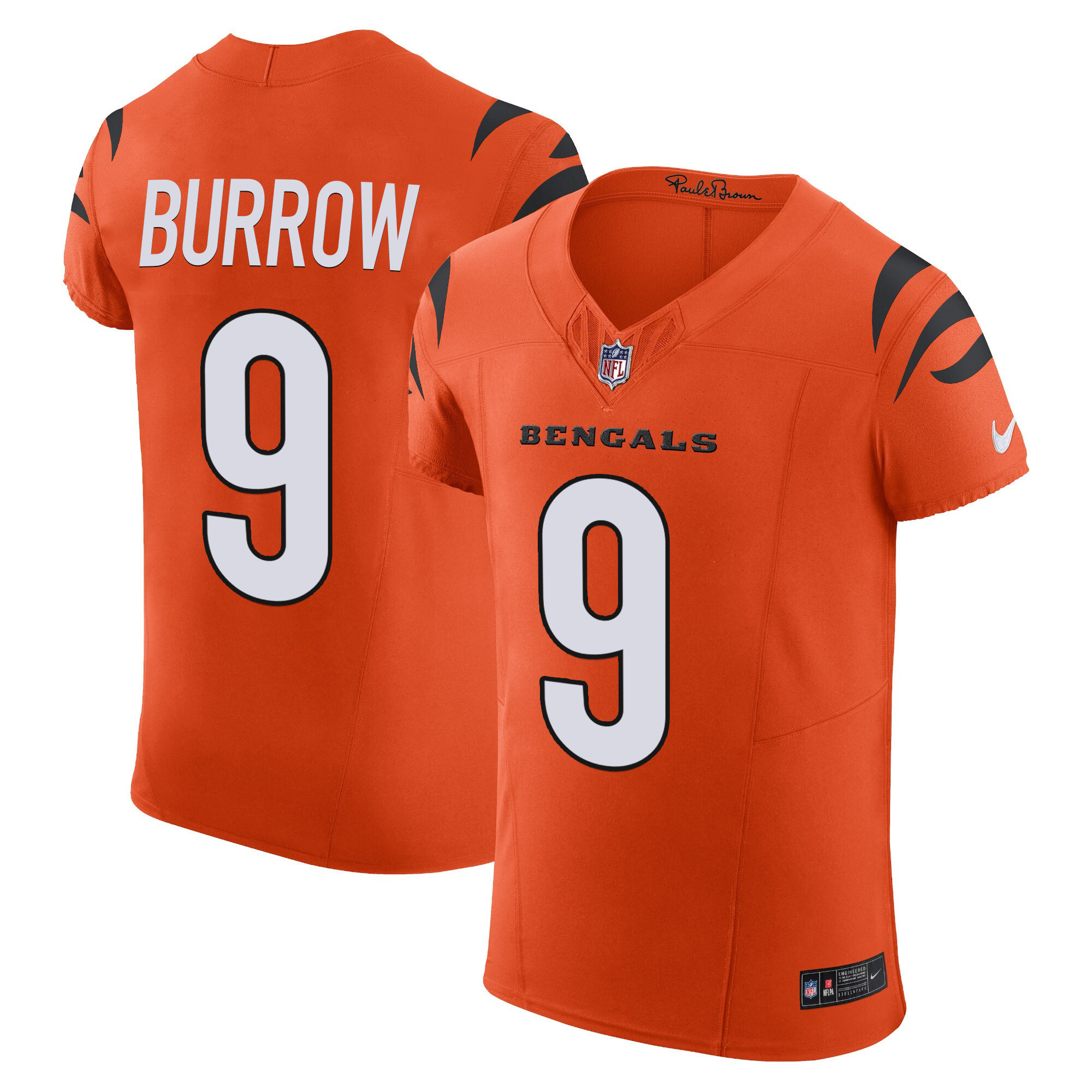 Joe Burrow Men's Cincinnati Bengals Vapor Elite Orange Jersey - All Stitched