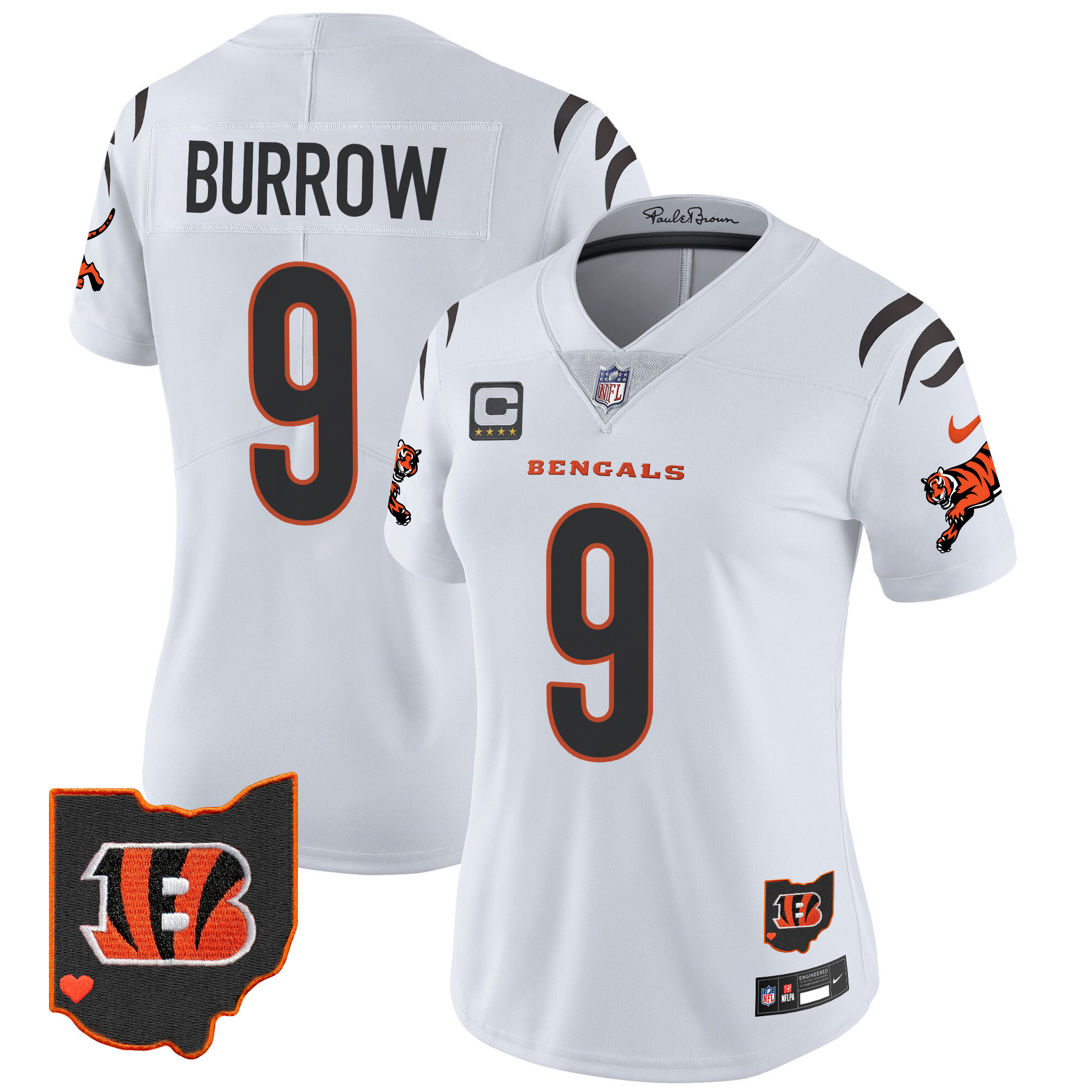 Joe Burrow Women's Cincinnati Bengals 2024 Vapor Limited White Jersey - All Stitched
