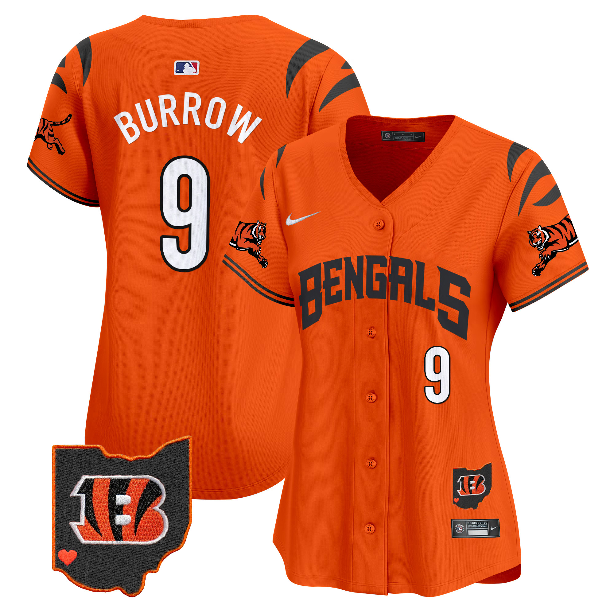 Joe Burrow Women's Cincinnati Bengals Vapor Premier Limited Orange Jersey - All Stitched