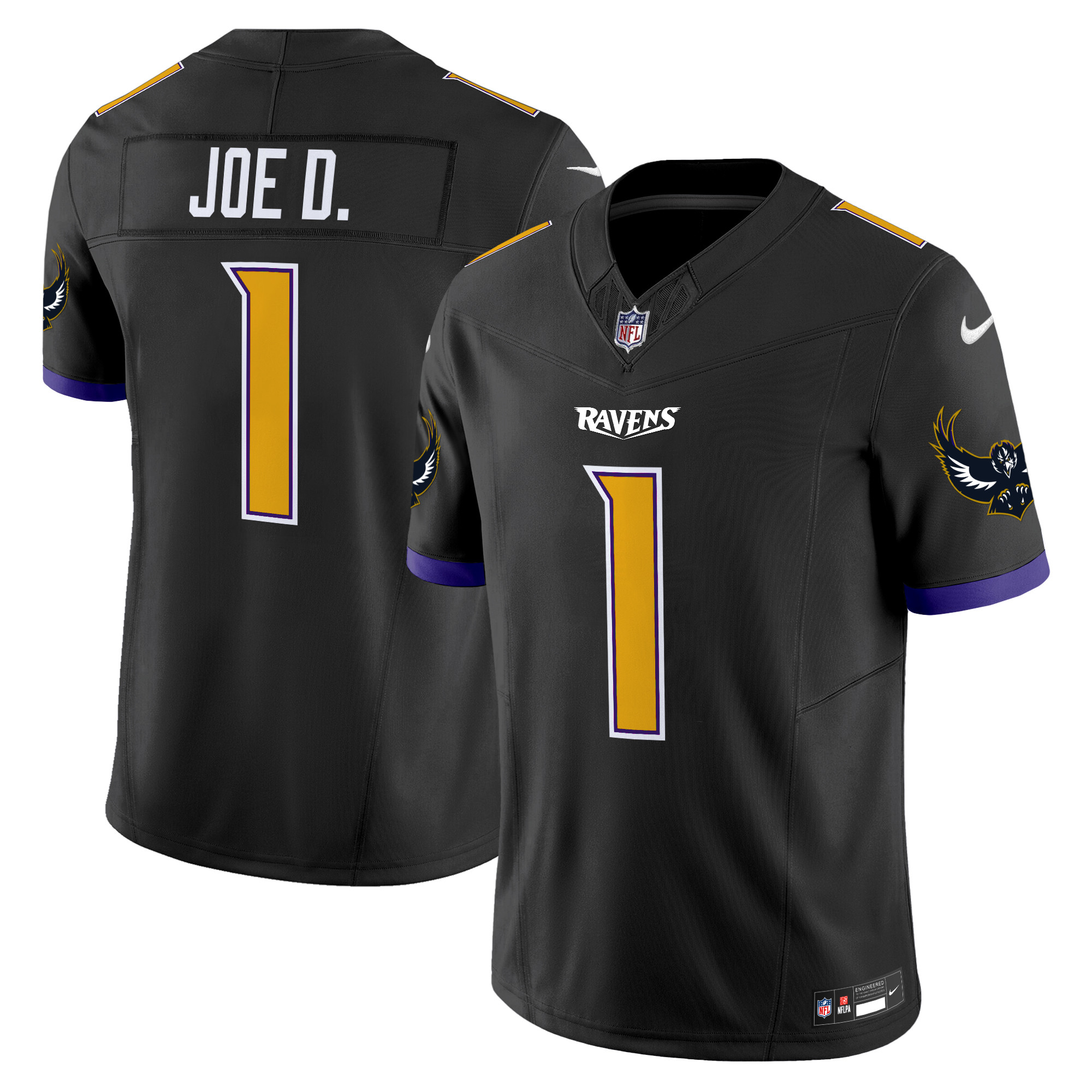 Joe D Men's Baltimore Ravens Special Vapor Limited Black Jersey - All Stitched