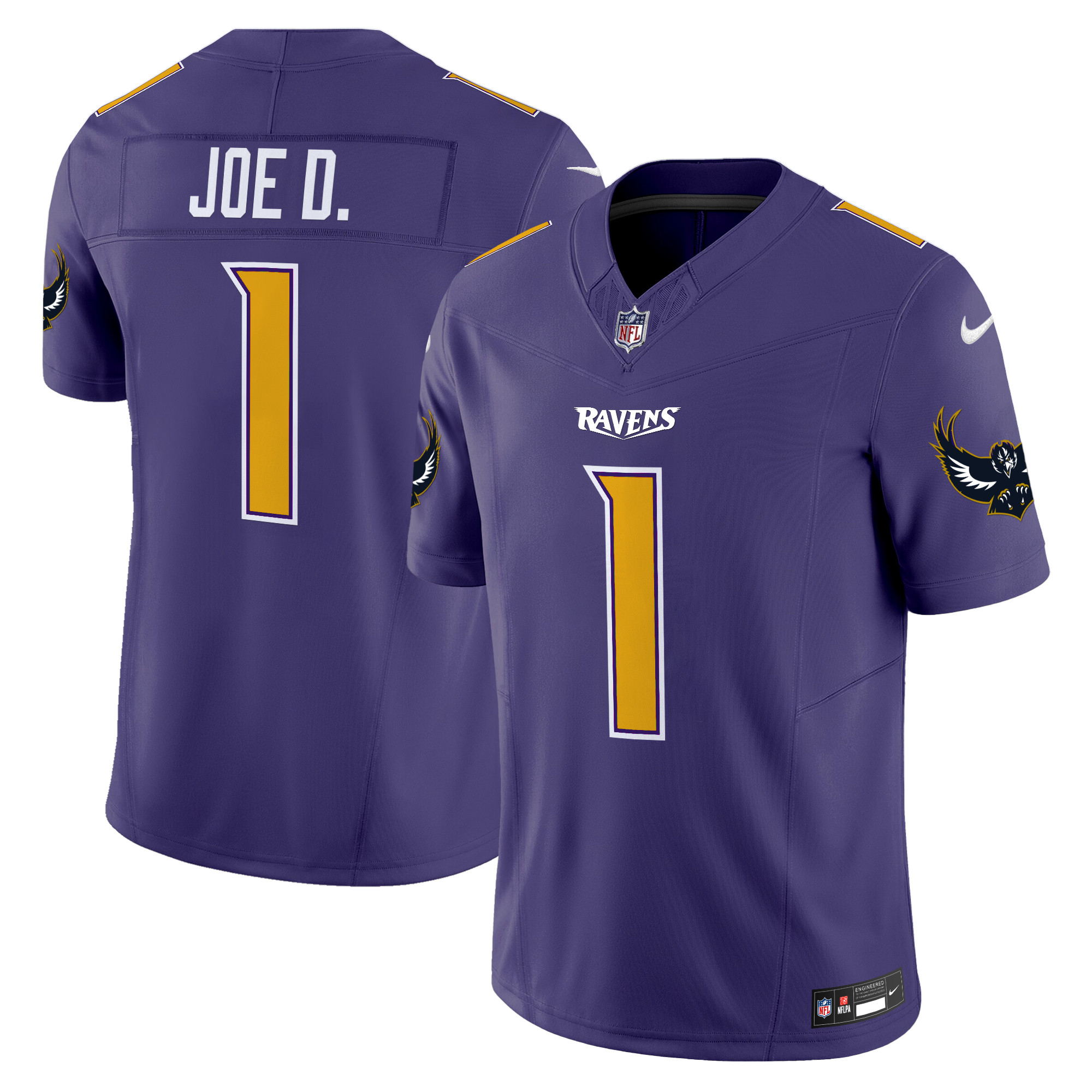 Joe D Men's Baltimore Ravens Special Vapor Limited Purple Jersey - All Stitched