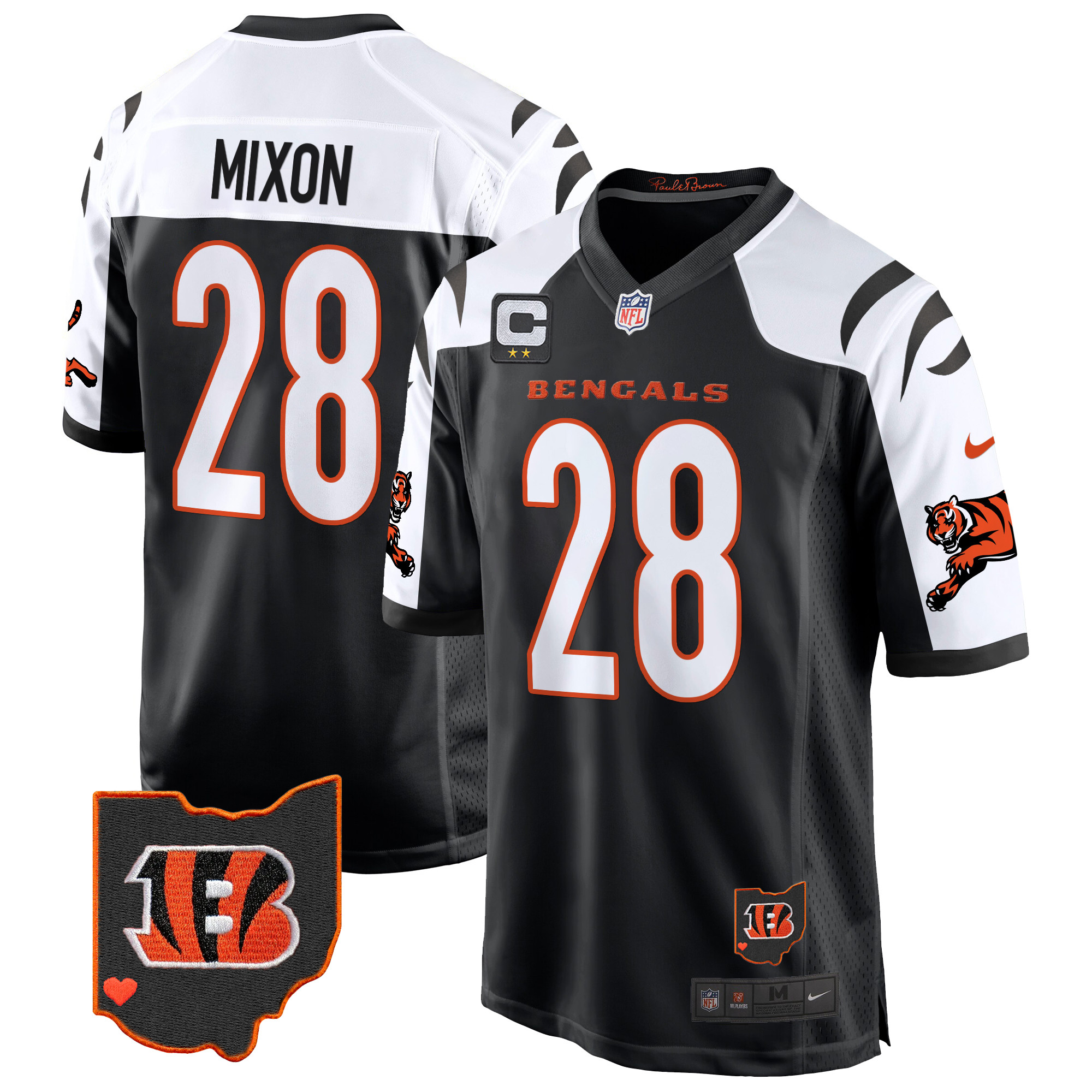 Joe Mixon Men's Cincinnati Bengals 2024 Game Black Alternate Jersey - All Stitched