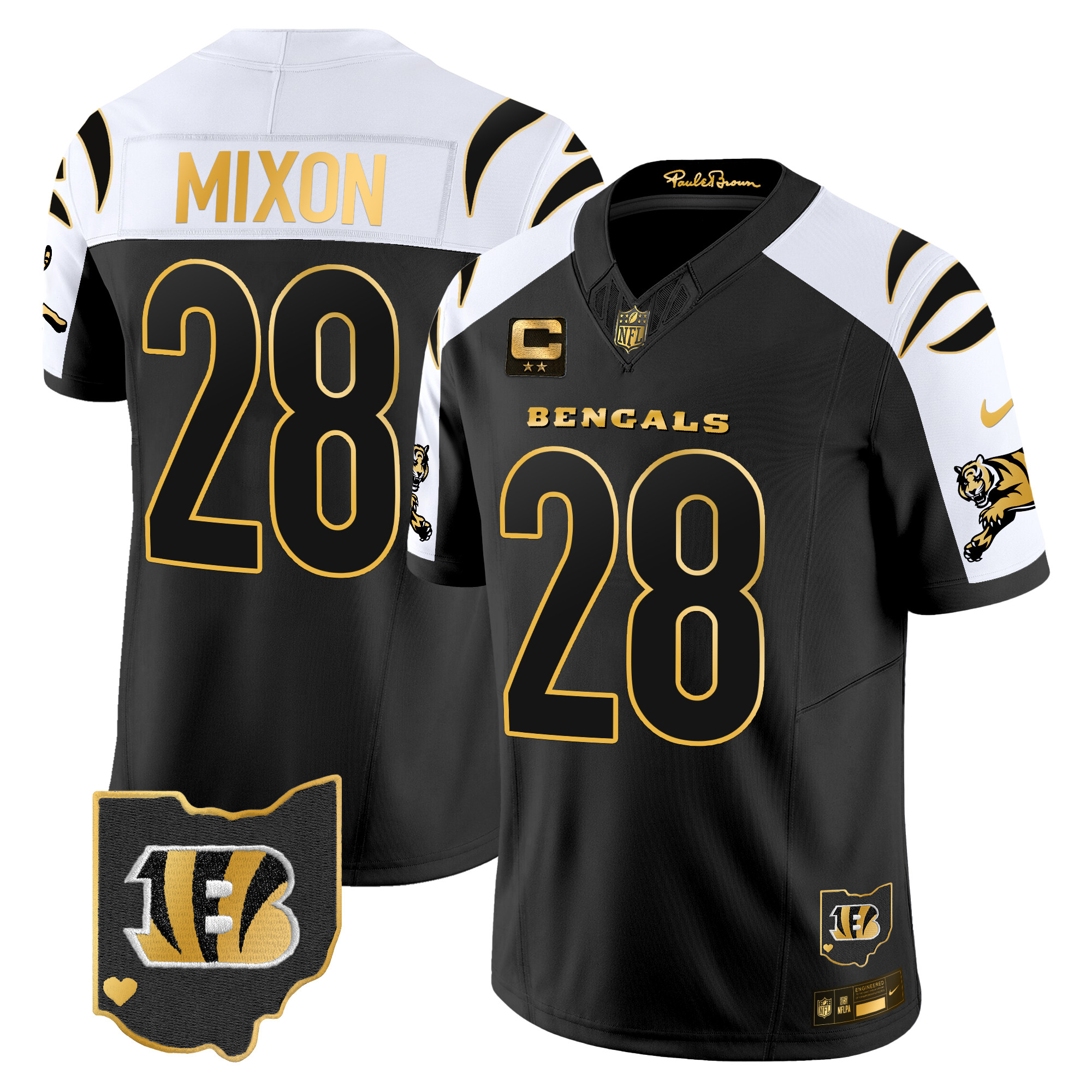 Joe Mixon Men's Cincinnati Bengals 2024 Gold Vapor Limited Alternate Jersey - All Stitched