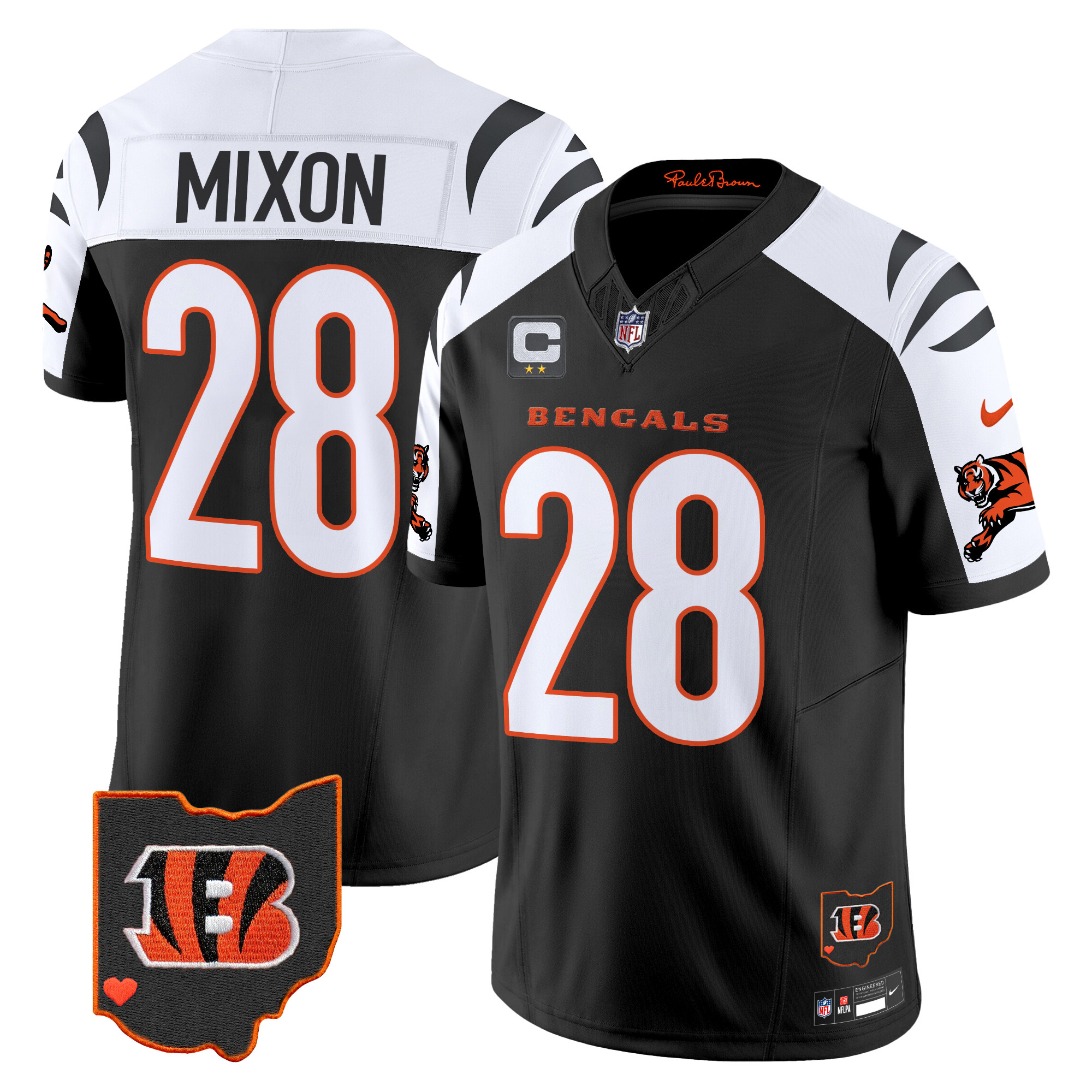 Joe Mixon Men's Cincinnati Bengals 2024 Vapor Limited Alternate Jersey - All Stitched