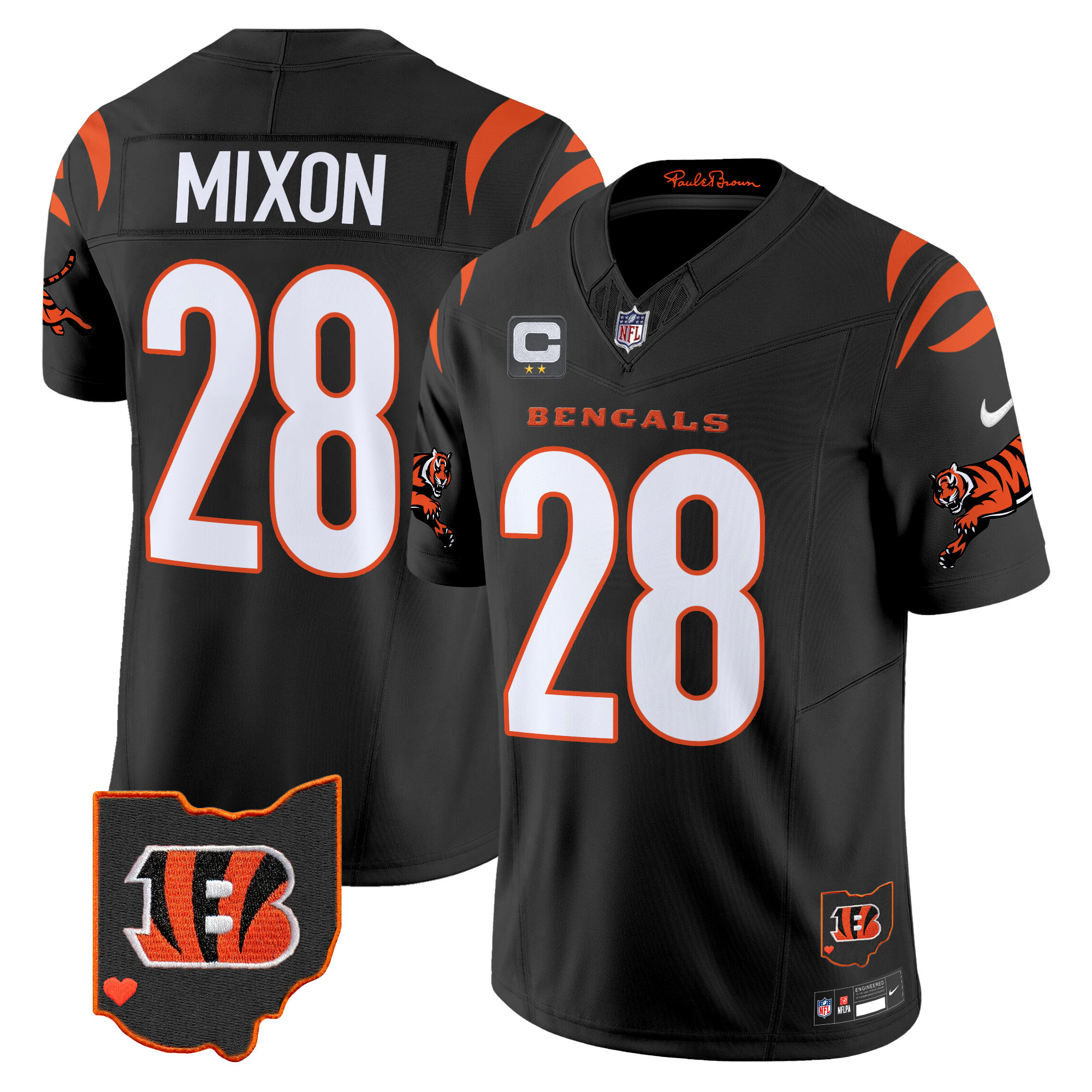 Joe Mixon Men's Cincinnati Bengals 2024 Vapor Limited Black Jersey - All Stitched