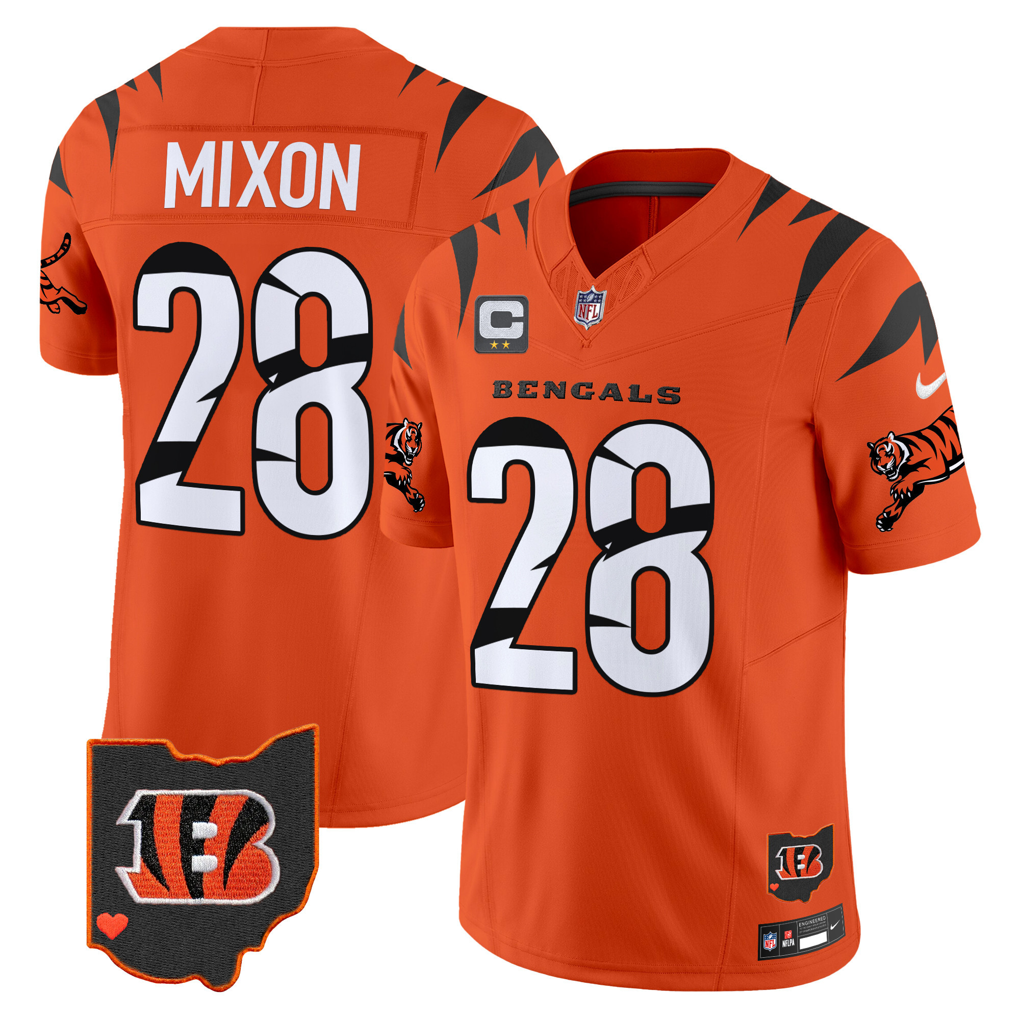 Joe Mixon Men's Cincinnati Bengals Special Vapor Limited Orange Jersey - All Stitched