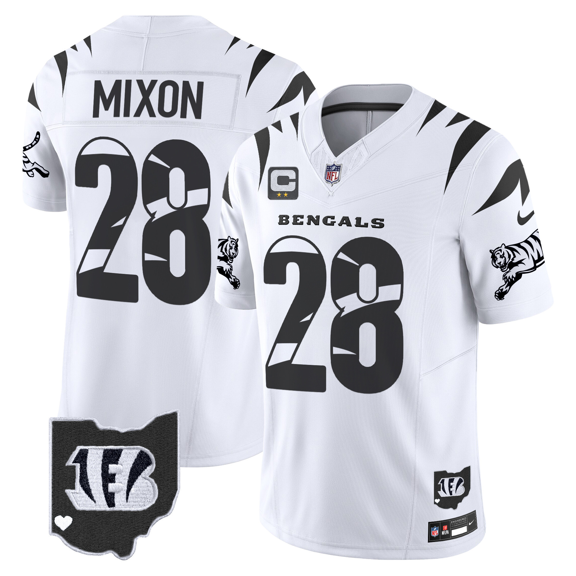 Joe Mixon Men's Cincinnati Bengals Special Vapor Limited White Limited Jersey - All Stitched