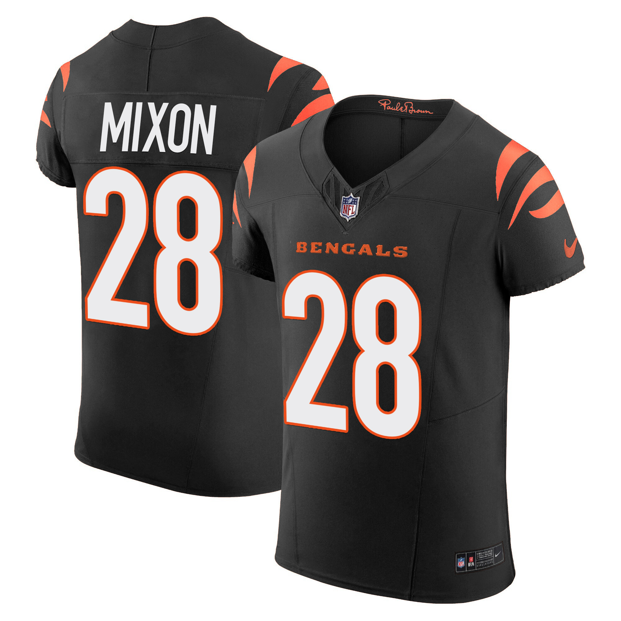 Joe Mixon Men's Cincinnati Bengals Vapor Elite Black Jersey - All Stitched
