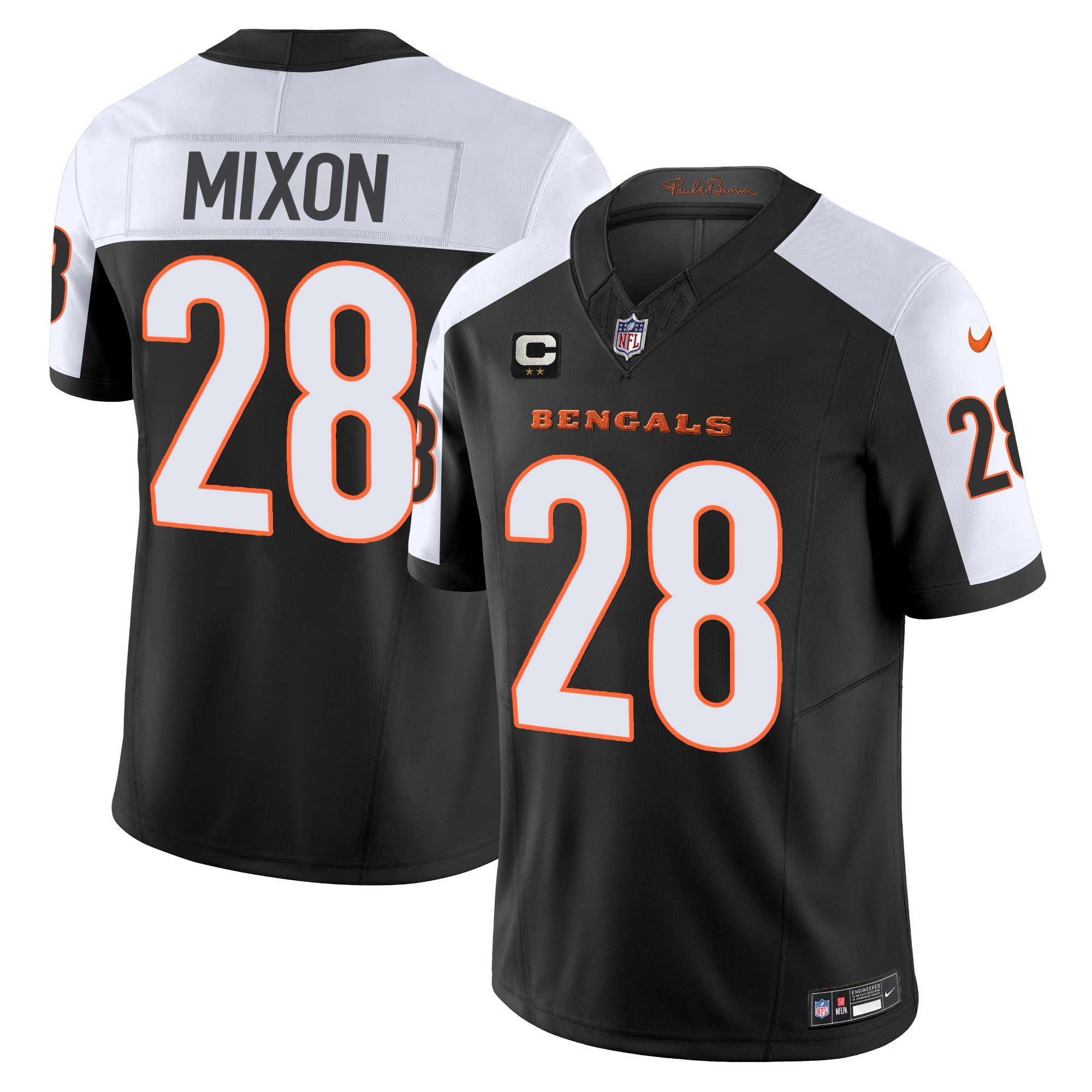 Joe Mixon Men's Cincinnati Bengals Vapor Limited Alternate Jersey - All Stitched