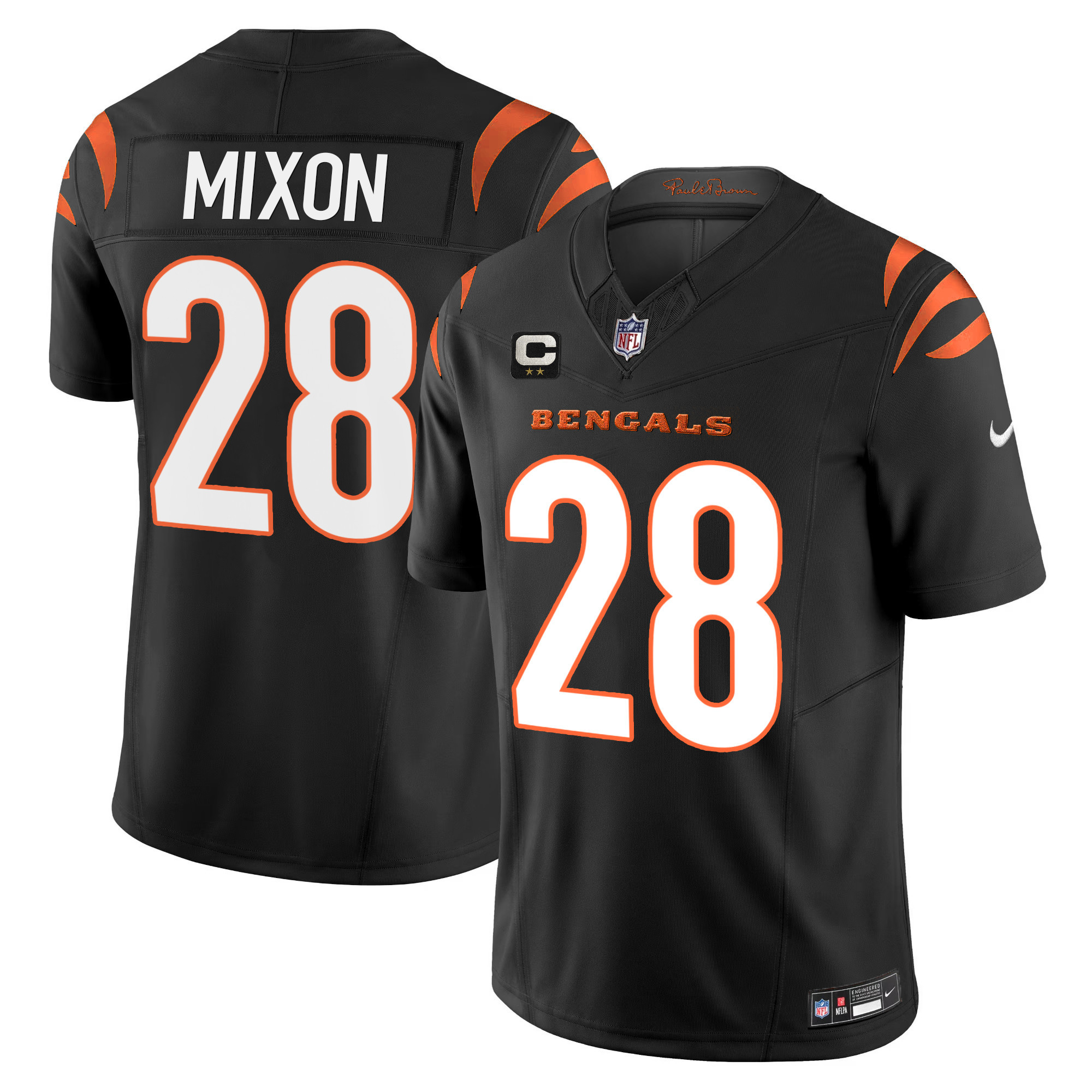 Joe Mixon Men's Cincinnati Bengals Vapor Limited Black Jersey - All Stitched