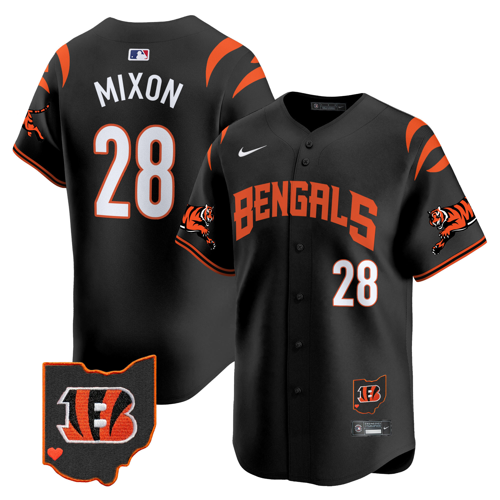 Joe Mixon Men's Cincinnati Bengals Vapor Premier Limited Black Jersey - All Stitched