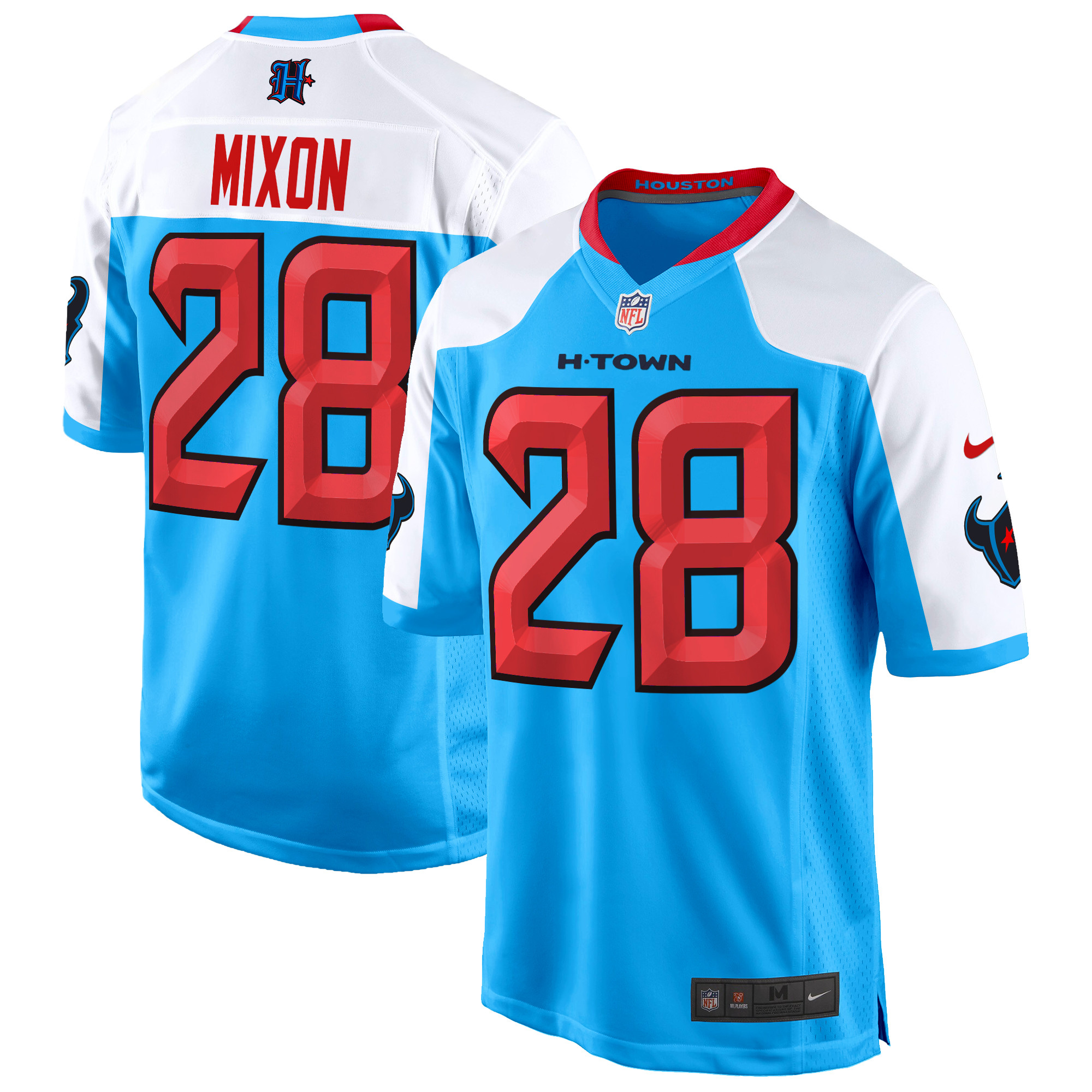 Joe Mixon Men's Houston Texans 2024 Game Blue Alternate Jersey - All Stitched