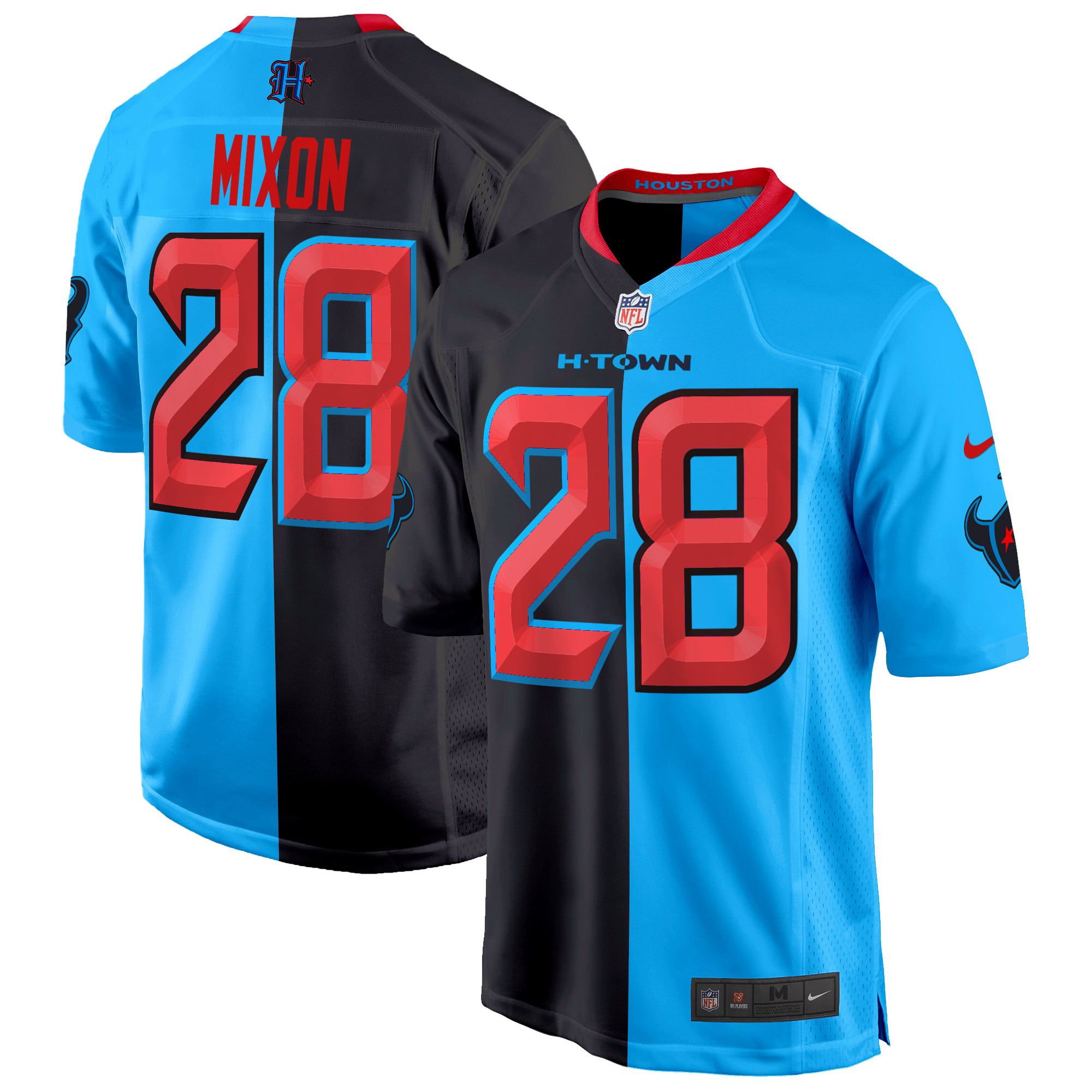Joe Mixon Men's Houston Texans 2024 Game Split Jersey - All Stitched