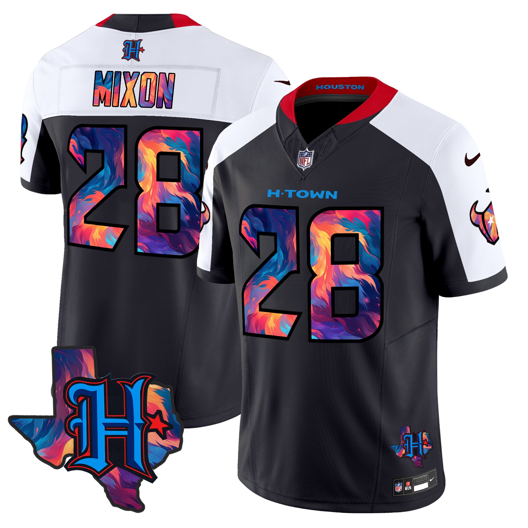 Joe Mixon Men's Houston Texans 2024 Special Vapor Limited Navy Alternate Jersey - All Stitched