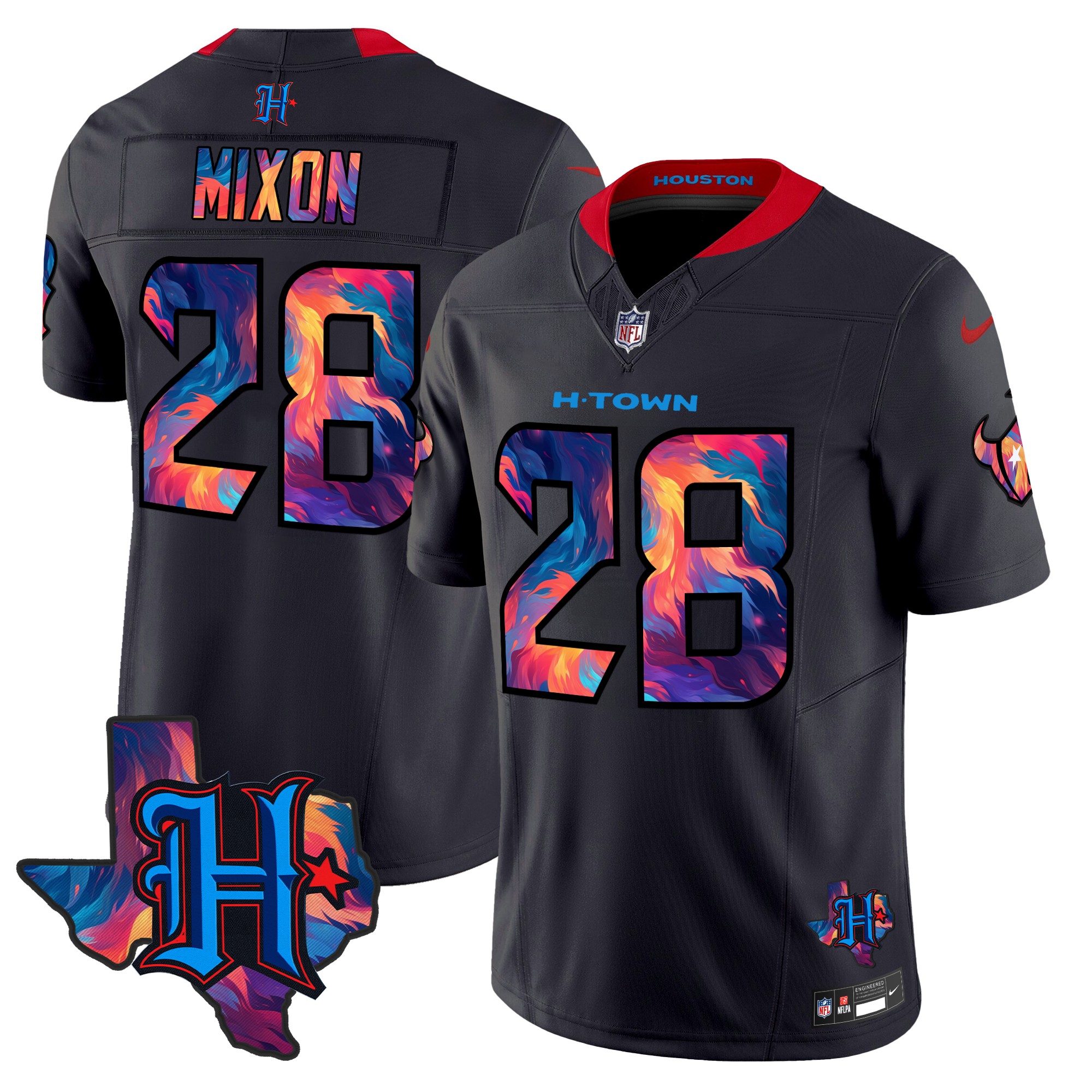 Joe Mixon Men's Houston Texans 2024 Special Vapor Limited Navy Limited Jersey - All Stitched