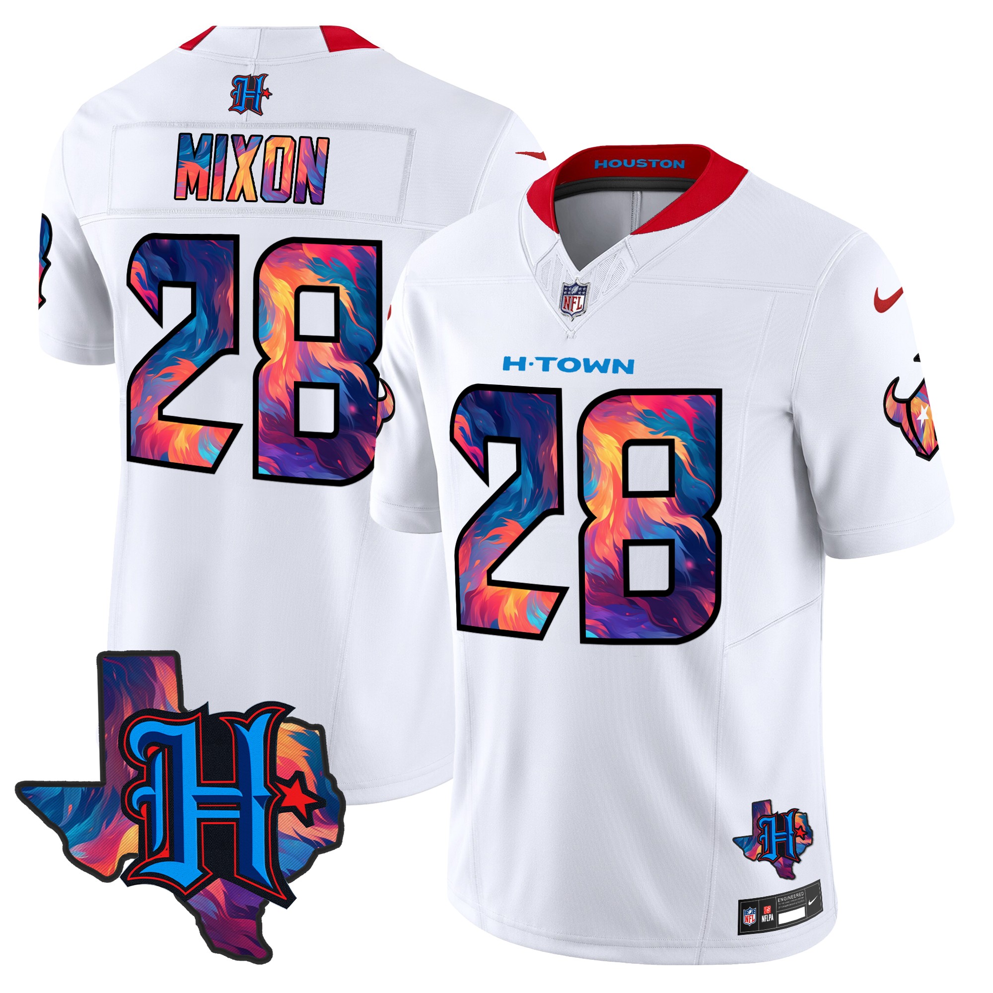 Joe Mixon Men's Houston Texans 2024 Special Vapor Limited White Jersey - All Stitched