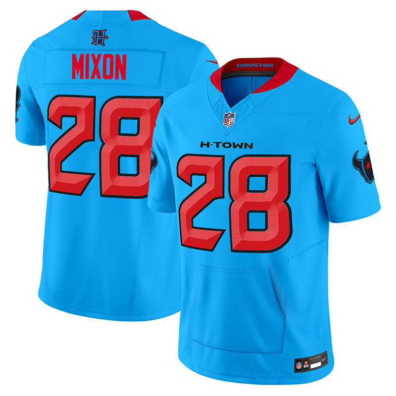 Joe Mixon Men's Houston Texans 2024 Vapor Hand Warmer Blue Jersey - All Stitched