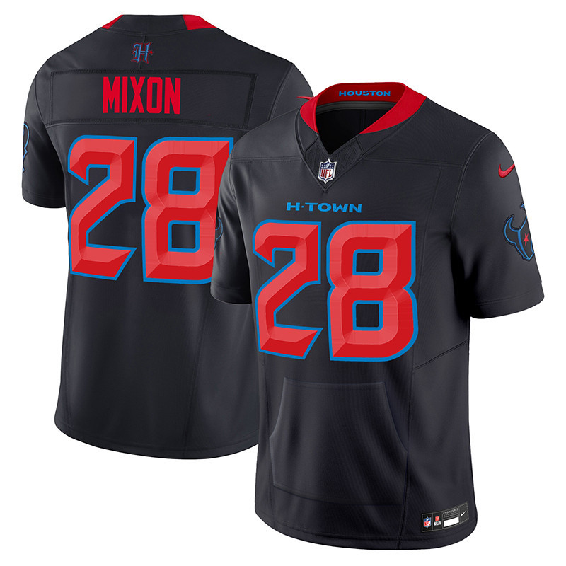 Joe Mixon Men's Houston Texans 2024 Vapor Hand Warmer Navy Limited Jersey - All Stitched