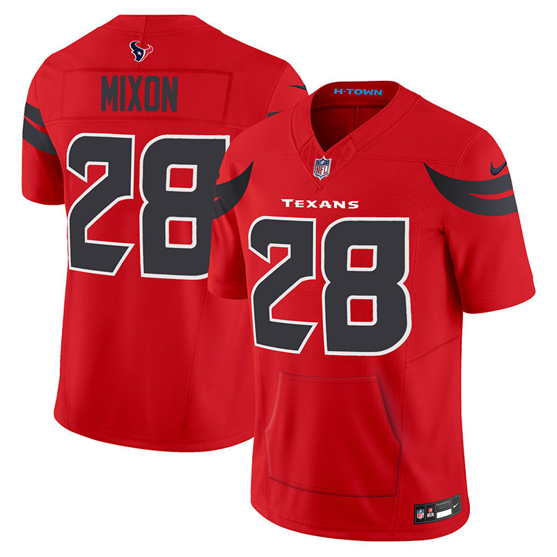 Joe Mixon Men's Houston Texans 2024 Vapor Hand Warmer Red Jersey - All Stitched