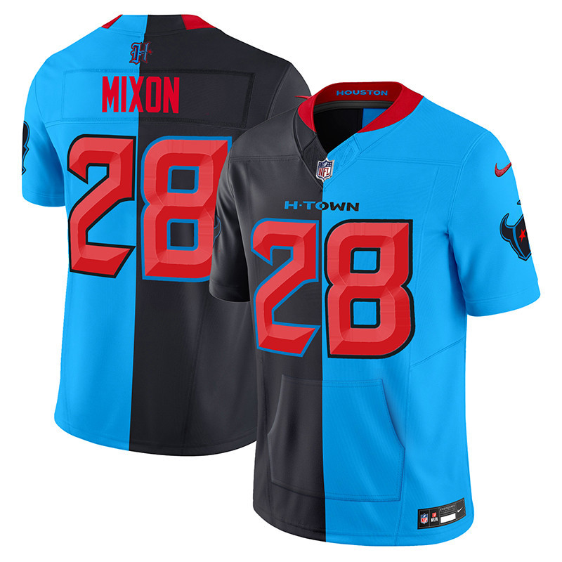 Joe Mixon Men's Houston Texans 2024 Vapor Hand Warmer Split Jersey - All Stitched