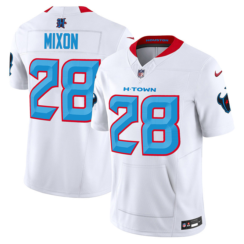 Joe Mixon Men's Houston Texans 2024 Vapor Hand Warmer White Jersey - All Stitched